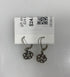 Silver White Crystal Flower Earrings