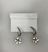 Silver White Crystal Flower Earrings