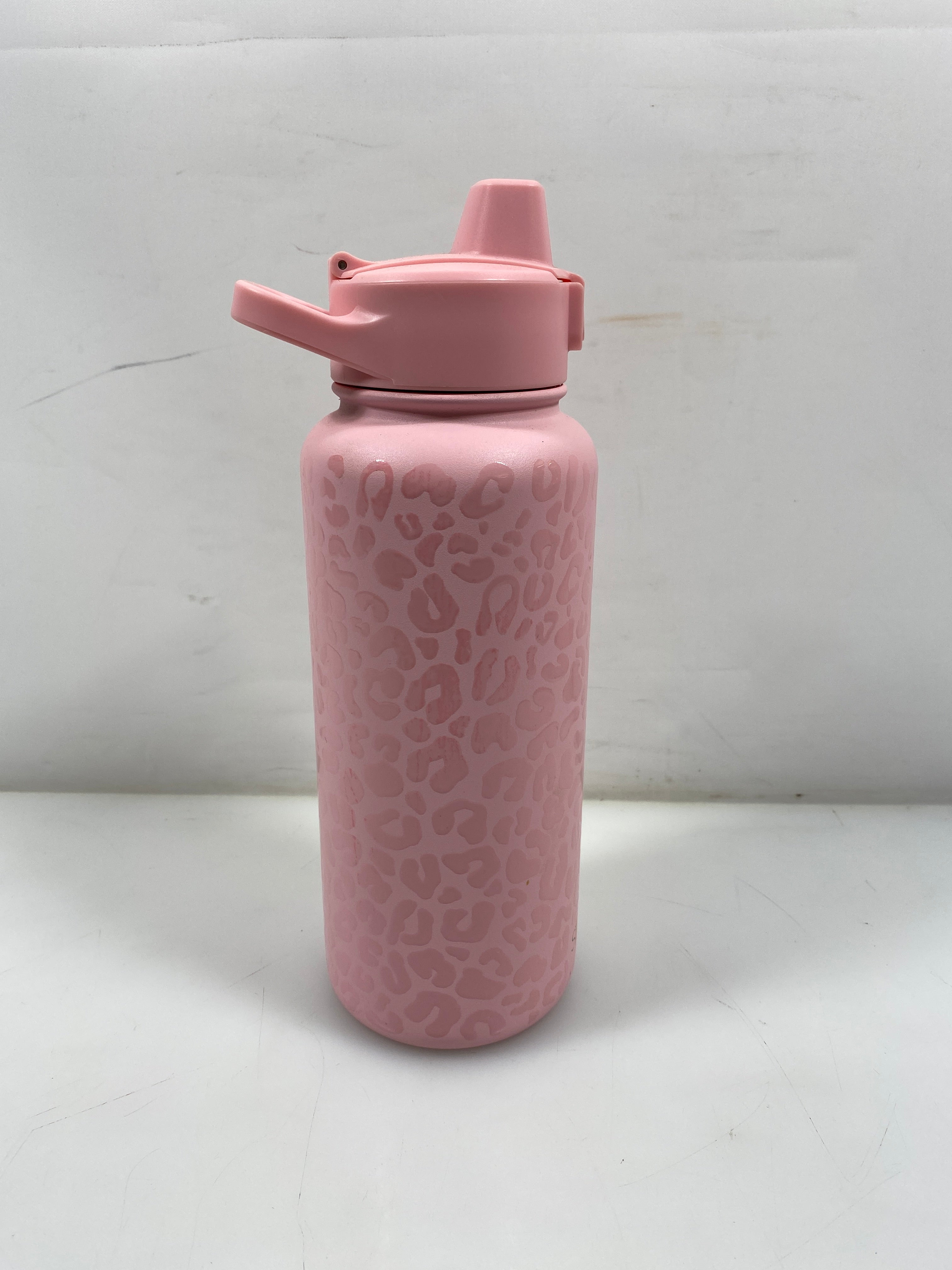 Simple Modern Pink Leopard Print Stainless Steel Tumbler Straw Lid Water Bottle 32oz