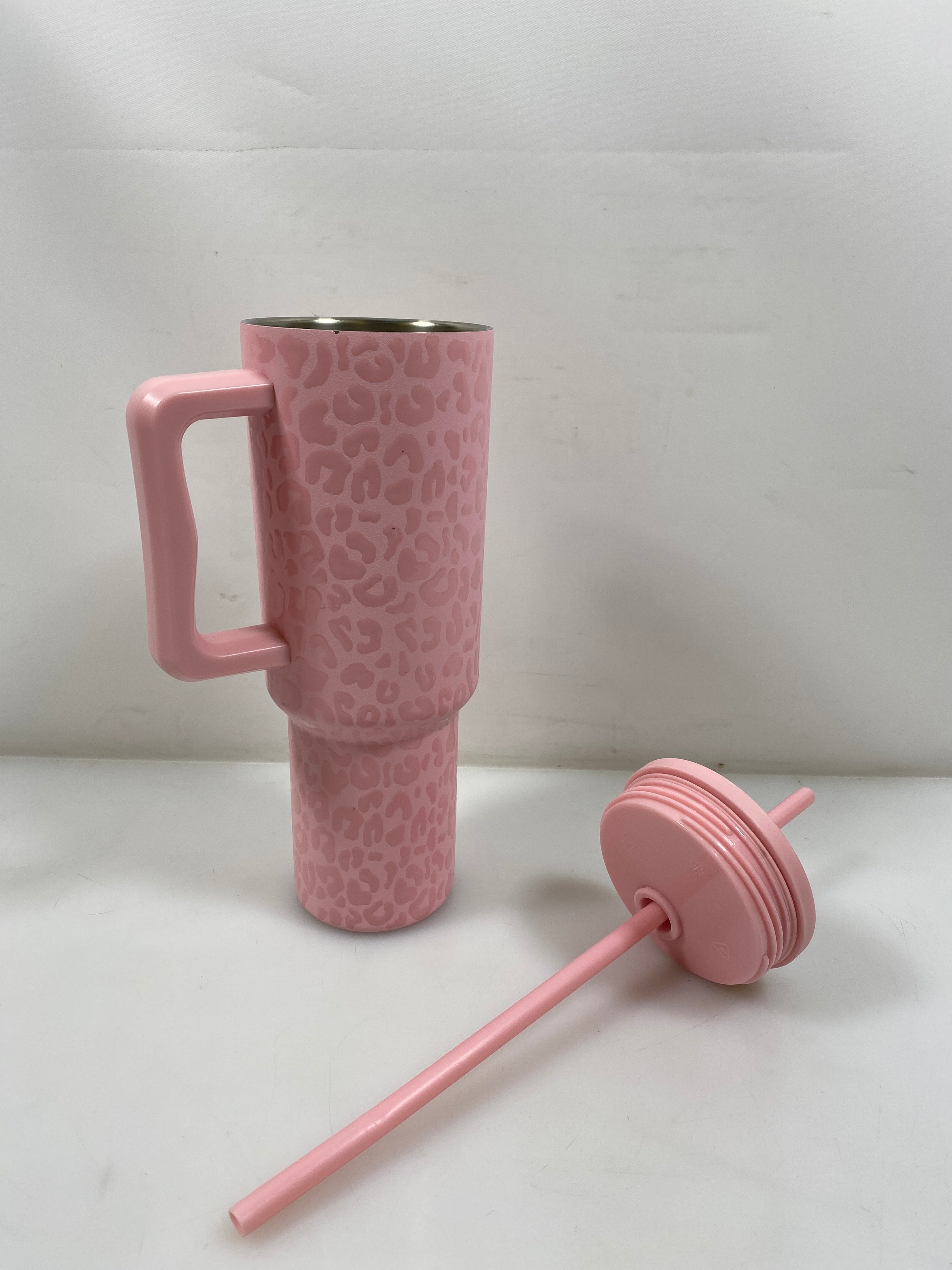 Simple Modern Pink Leopard Print Stainless Steel Tumbler Water Bottle 40oz