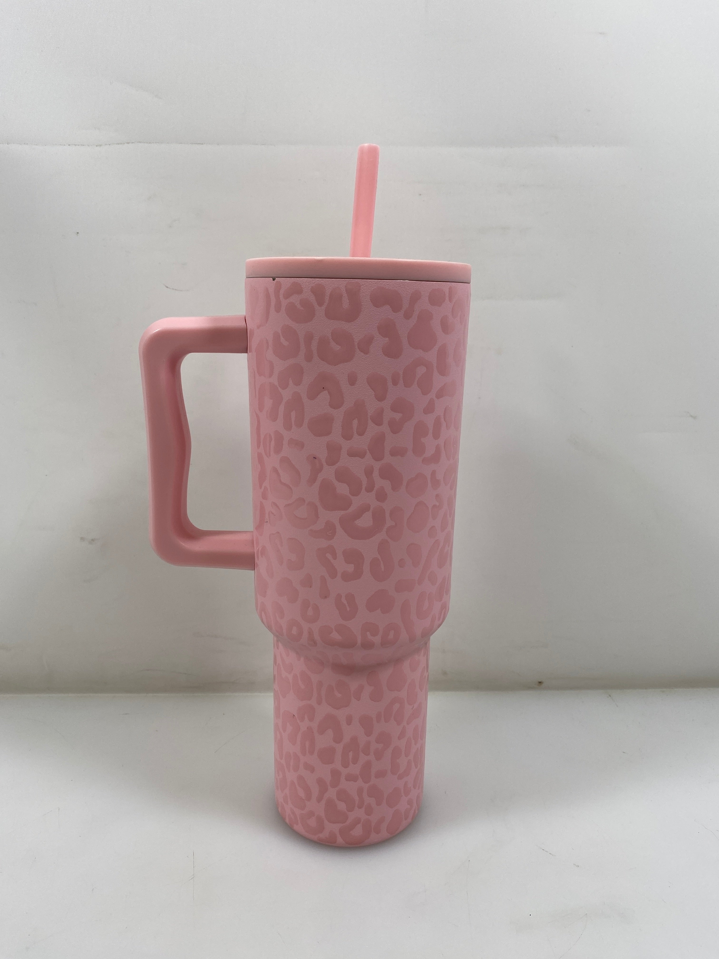 Simple Modern Pink Leopard Print Stainless Steel Tumbler Water Bottle 40oz