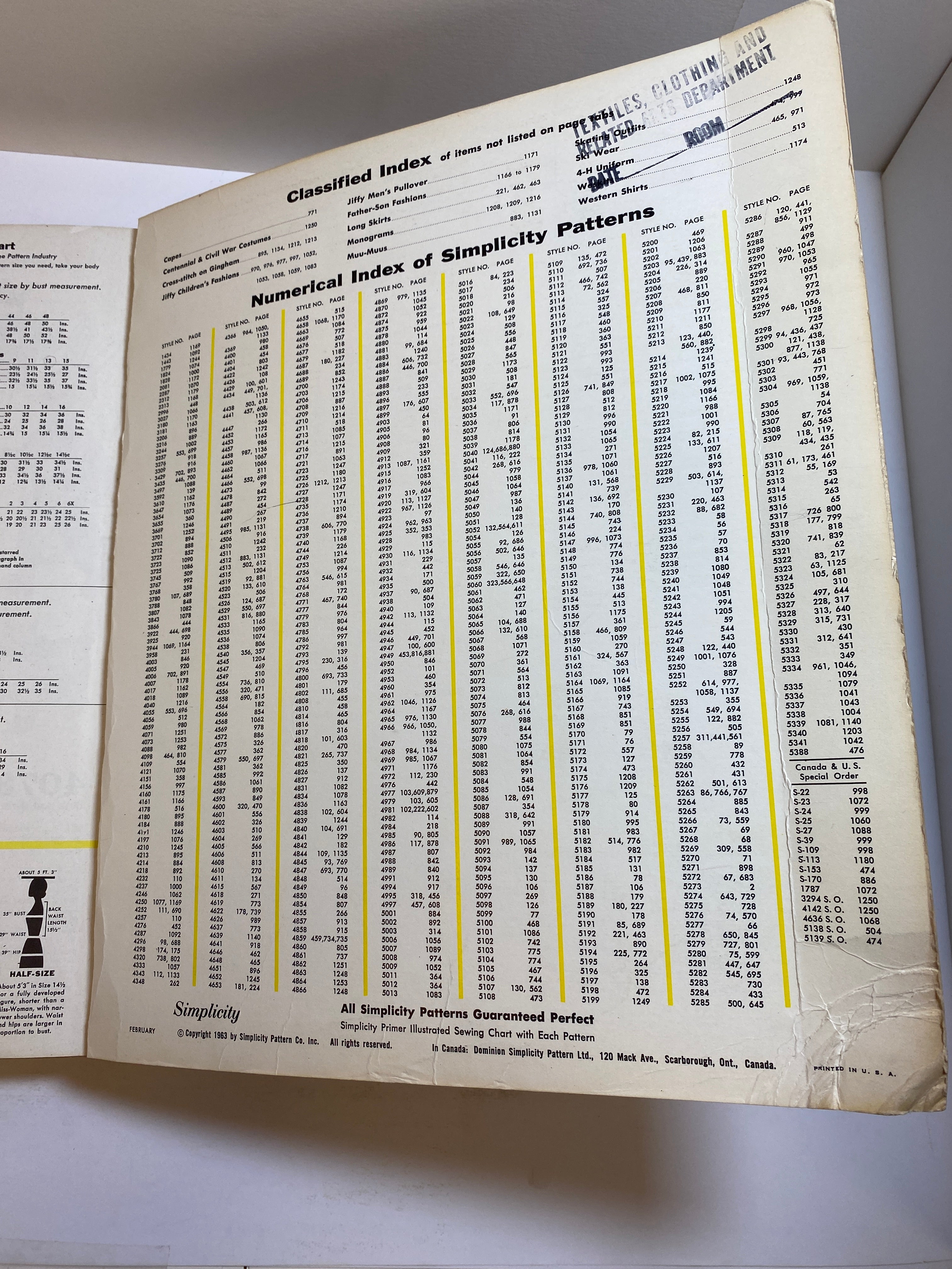 Simplicity February 1964 Counter Catalog Book