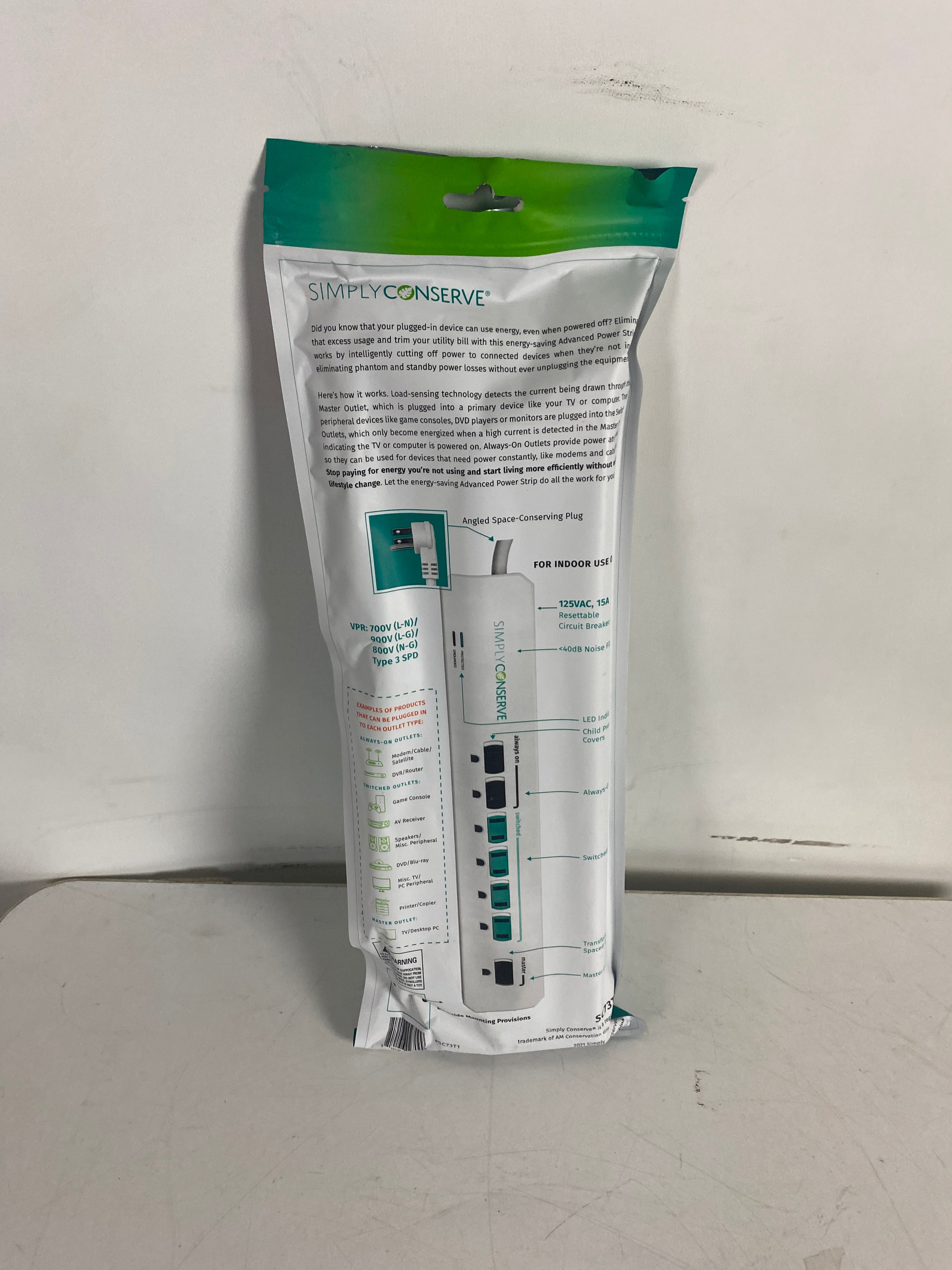 Simply Conserve 7-Outlet Advanced Power Strip *New*