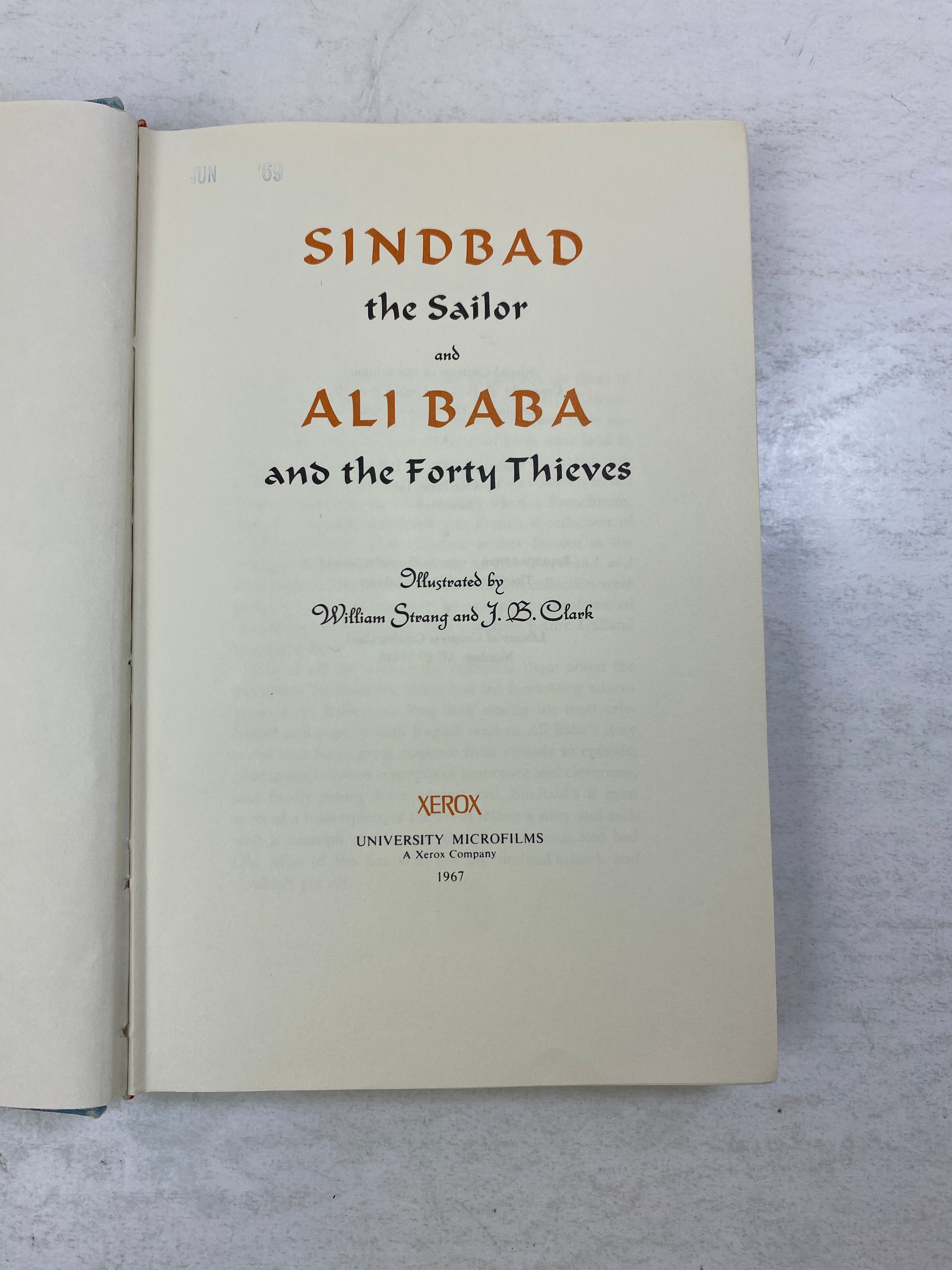 Sindbad the Sailor and Ali Baba & the Fourth Thieves Ex-librar 1967 HC