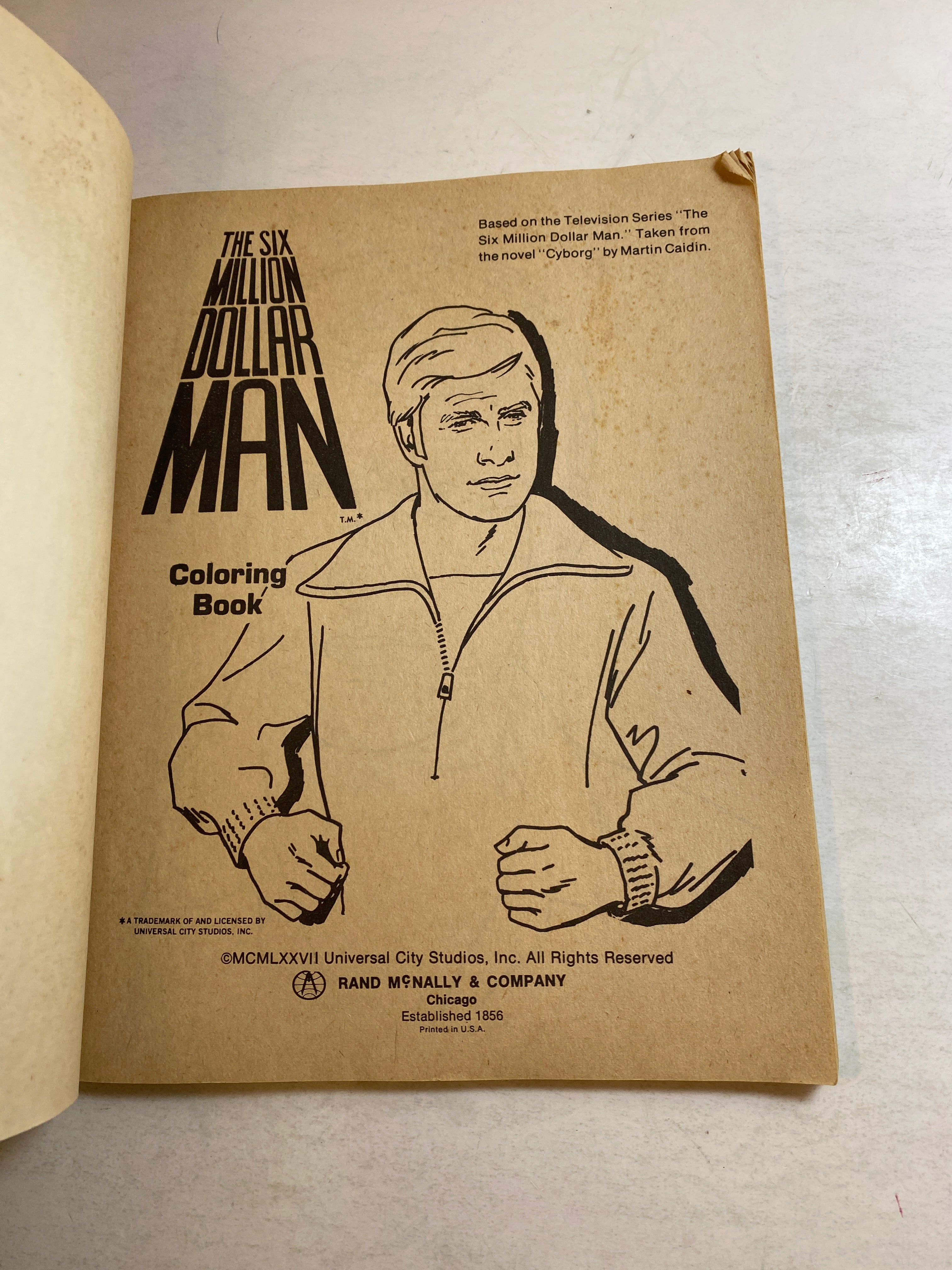 Six Million Dollar Man Coloring Book 1977 SC