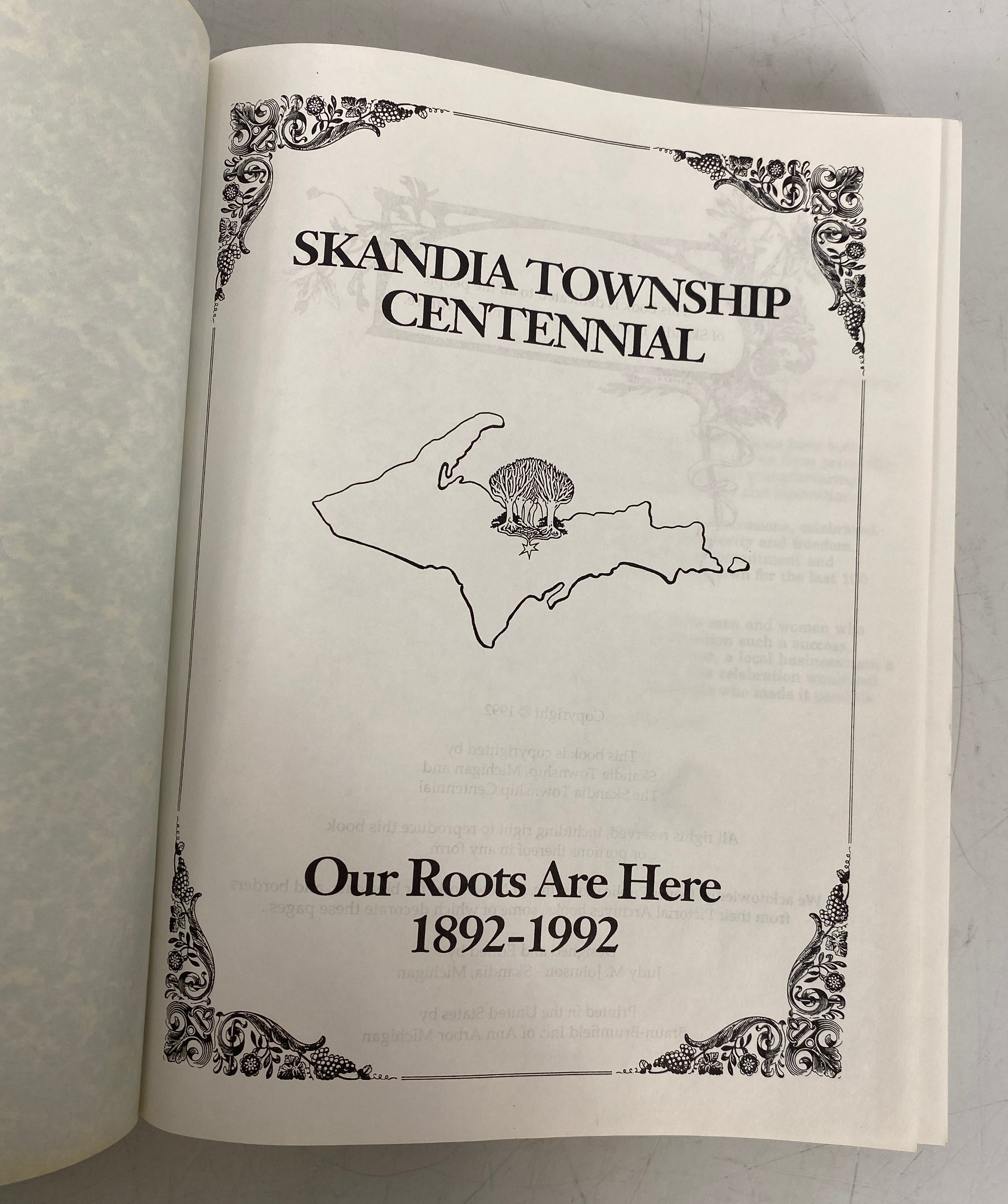 Skandia Township (Michigan) Centennial Our Roots Are Here 1892-1992 HC