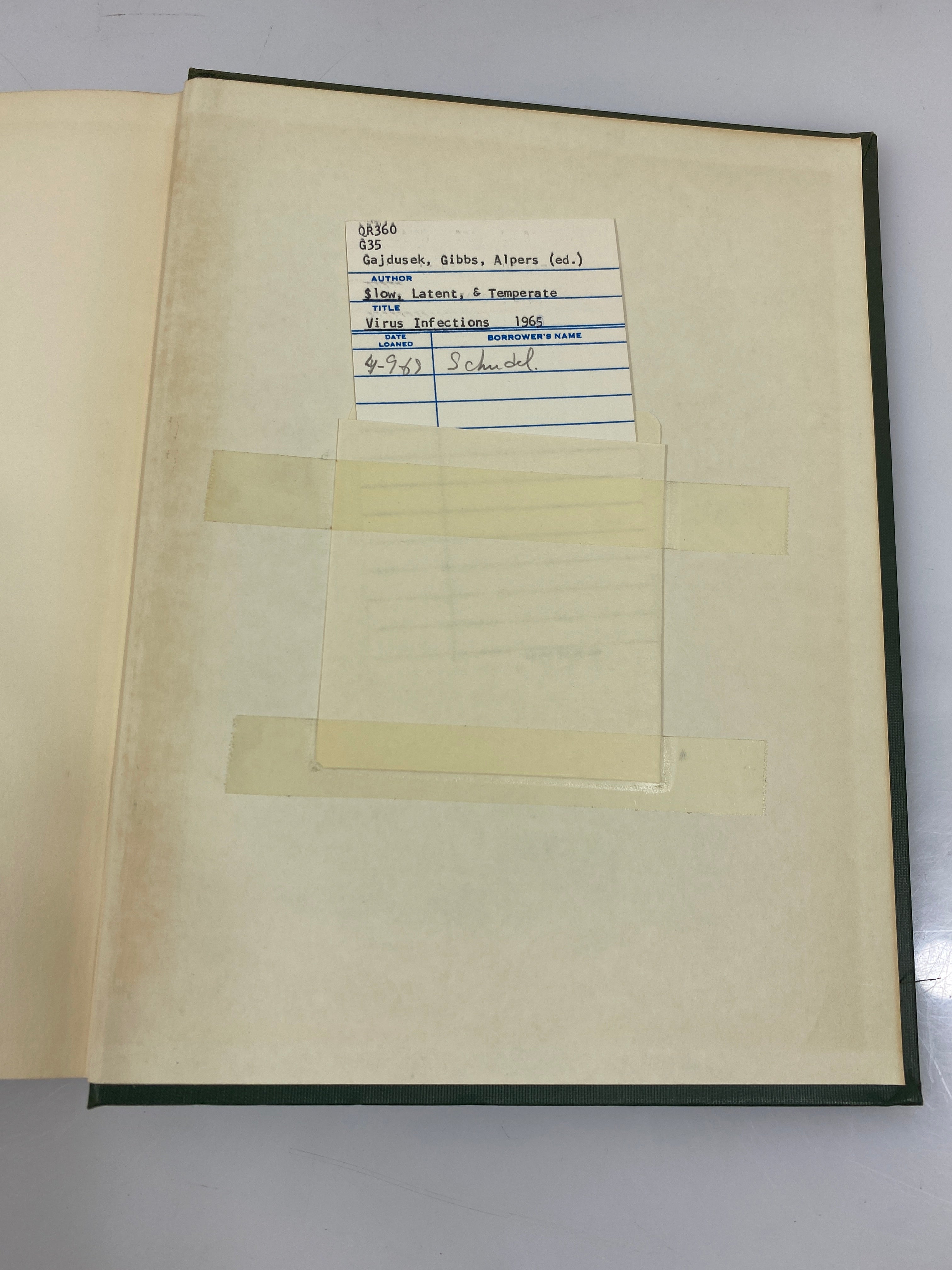 Slow, Latent, & Temperate Virus Infection USDHEW Ex-library 1965 HC