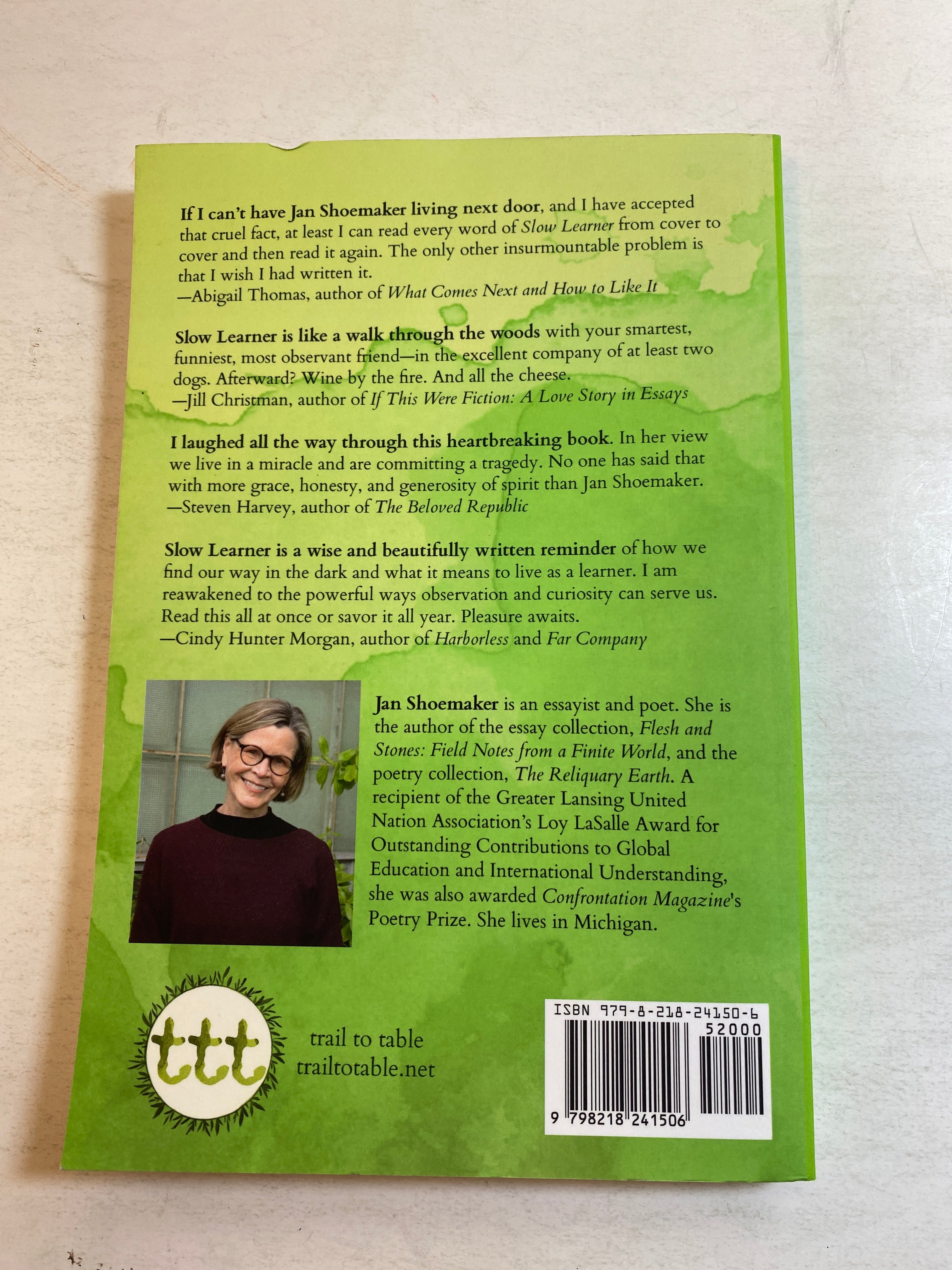 Slow Learner Essays Jan Shoemaker SC 2024 *Signed*