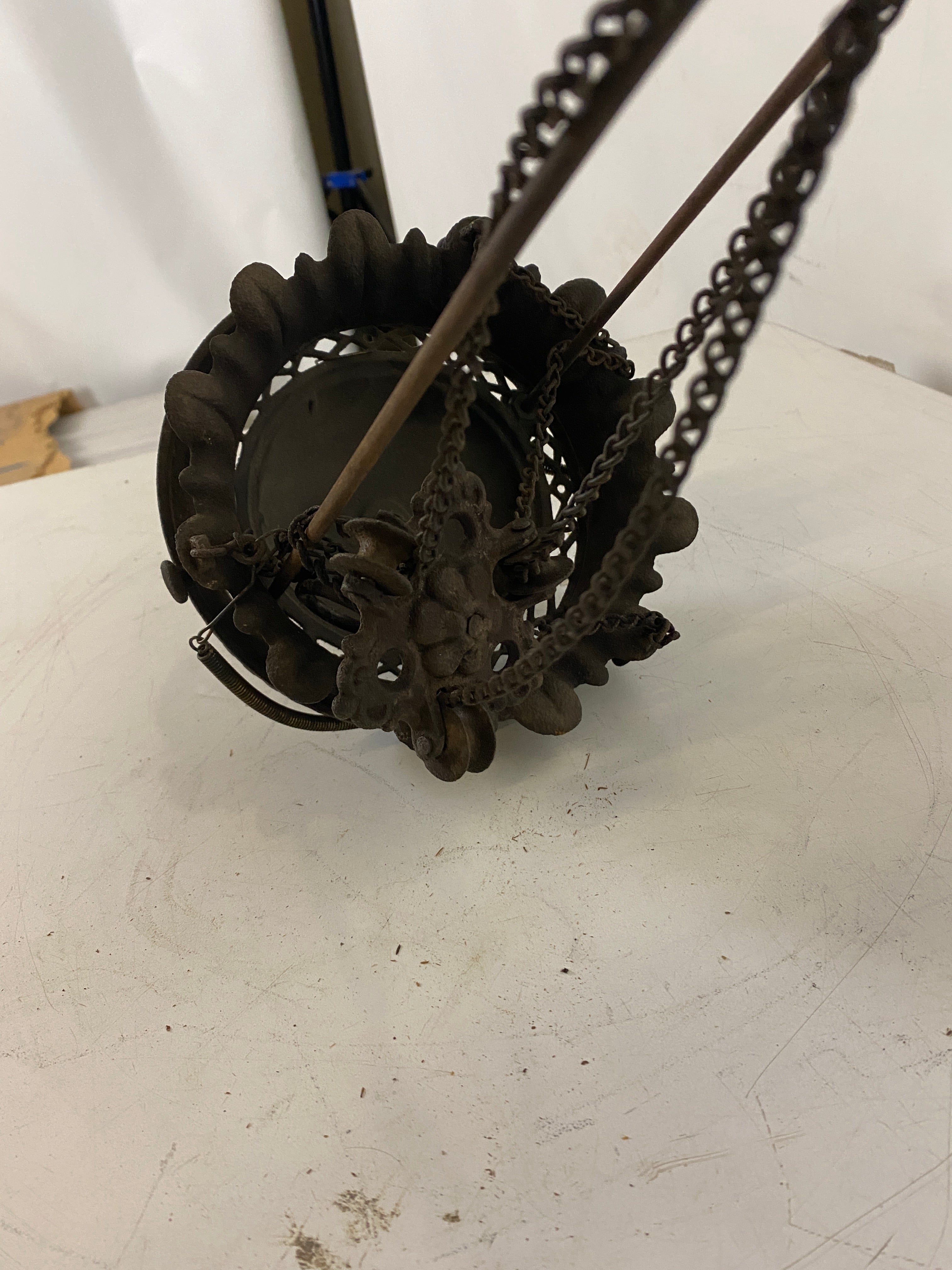 Small Cast Iron Oil Lamp with No Glass