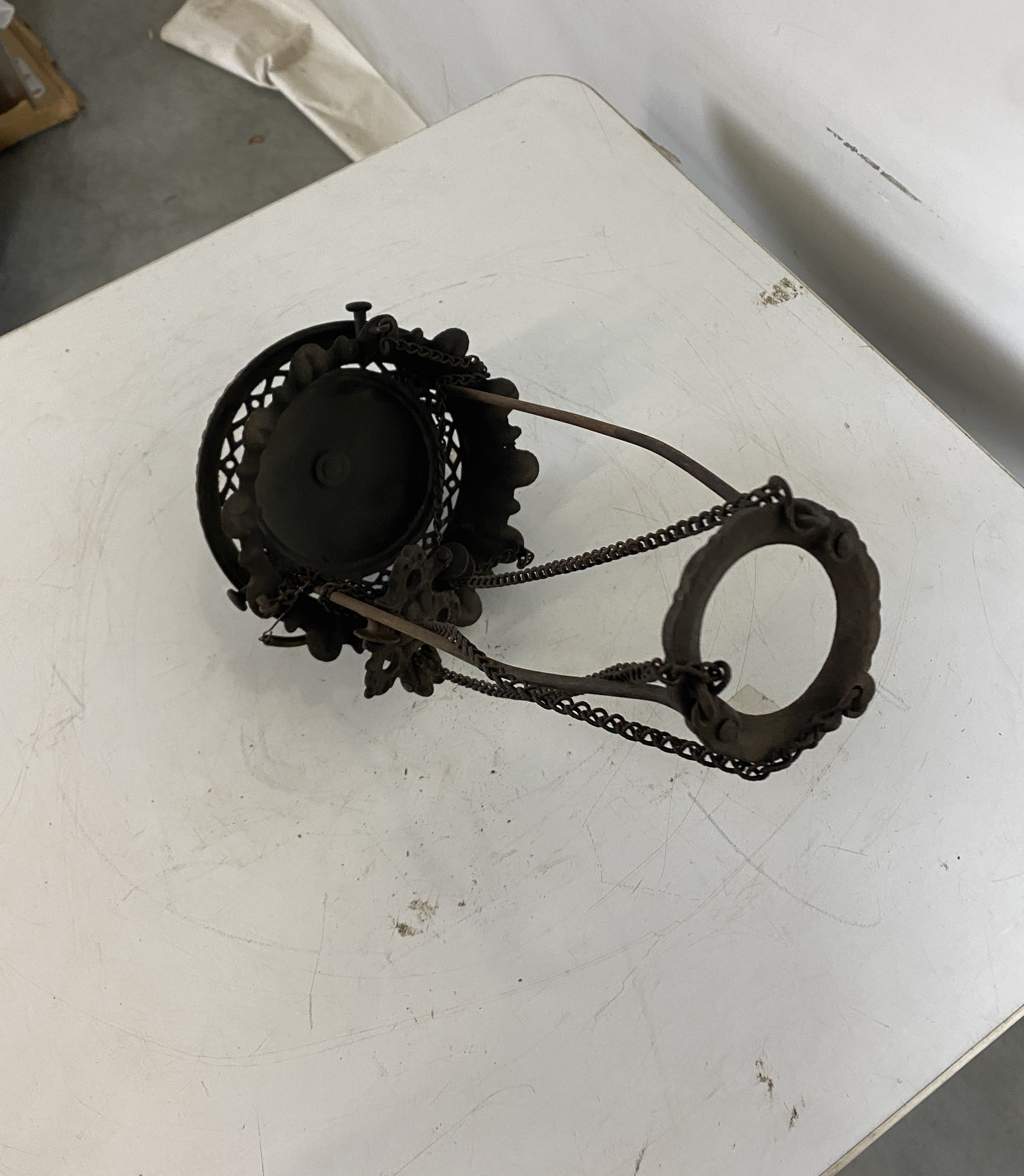 Small Cast Iron Oil Lamp with No Glass