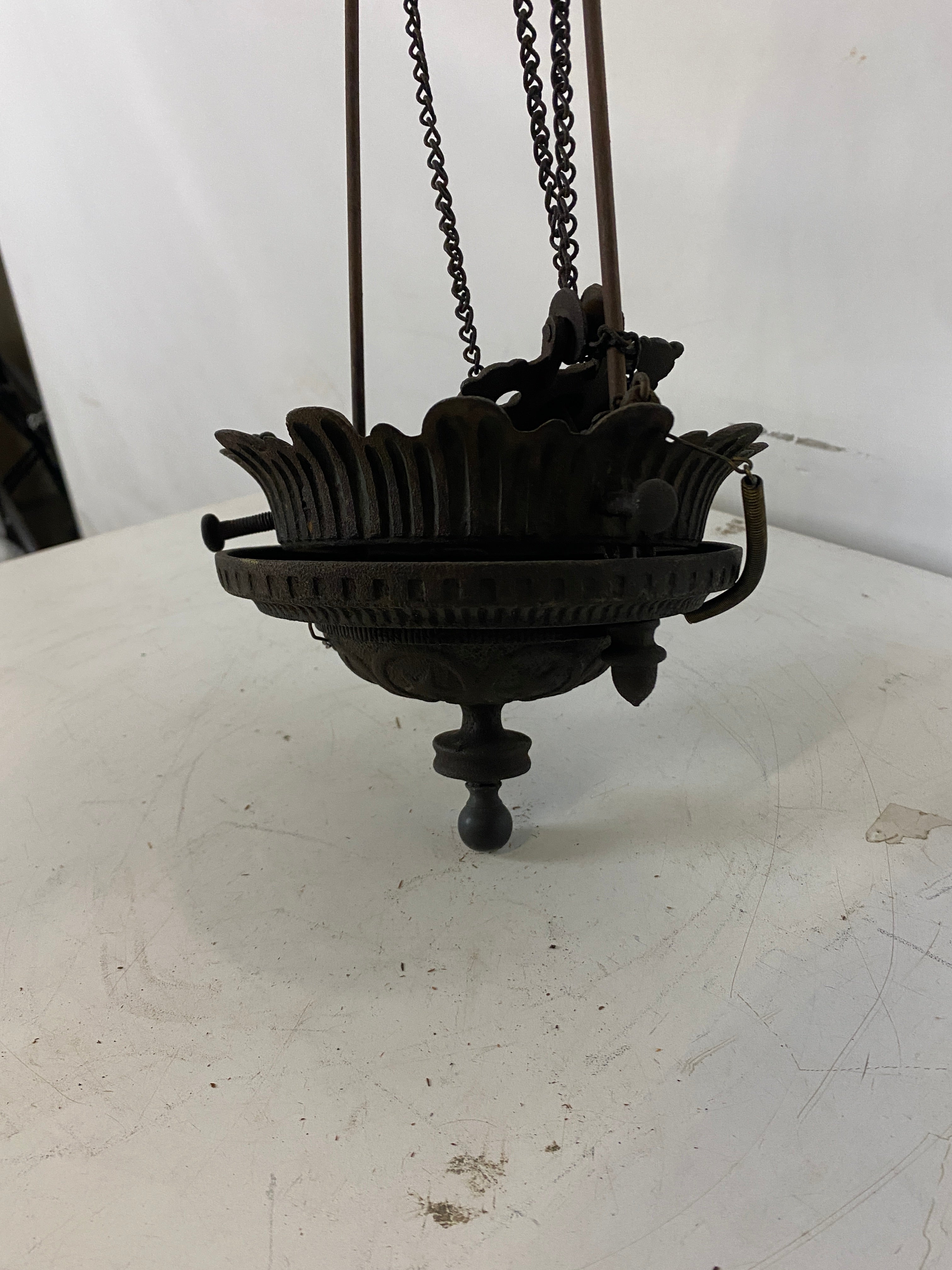 Small Cast Iron Oil Lamp with No Glass
