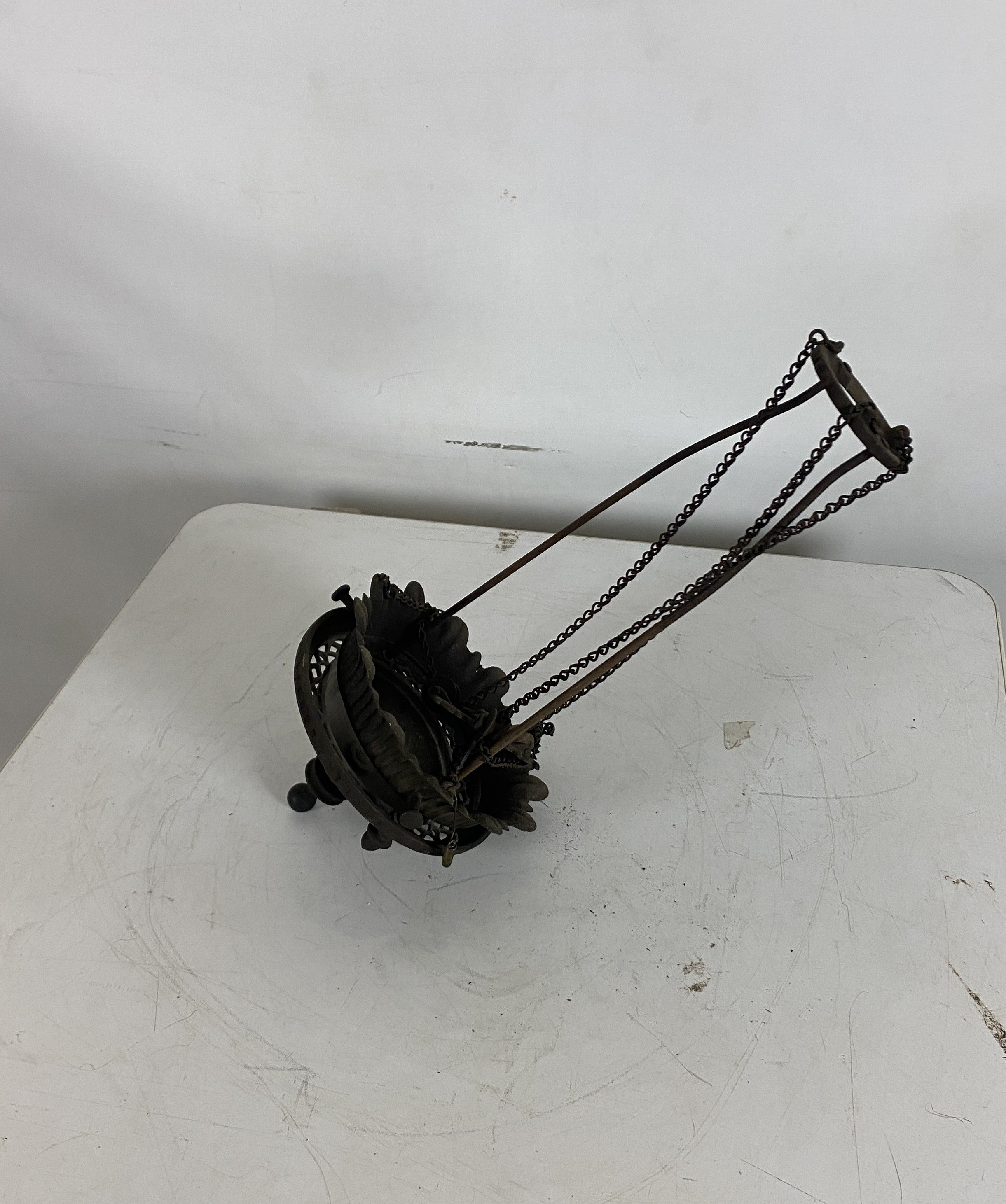 Small Cast Iron Oil Lamp with No Glass