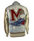 Smoke Rise Denim Varsity Jacket Size M