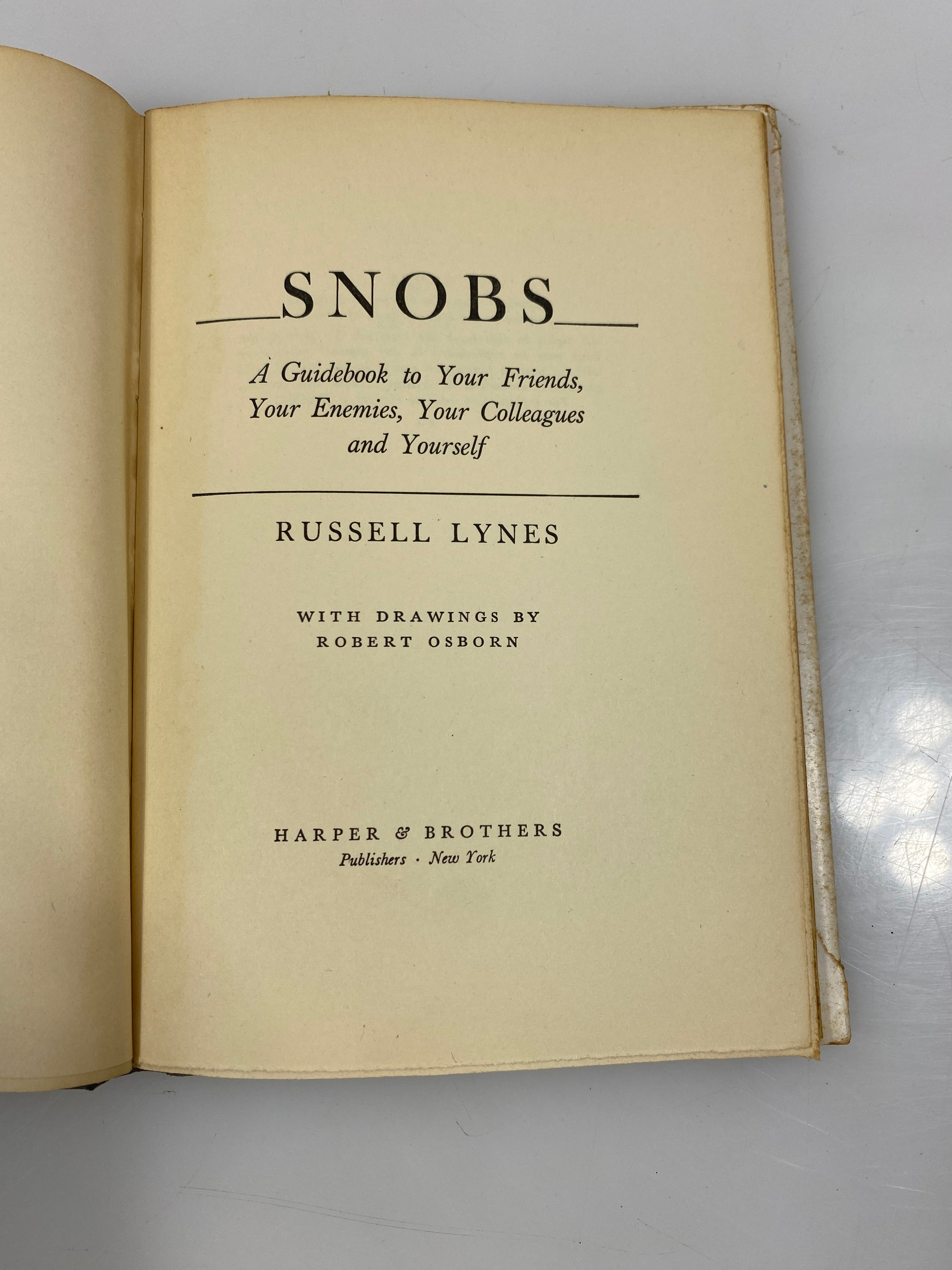 Snobs by Russell Lynes 1950 HC