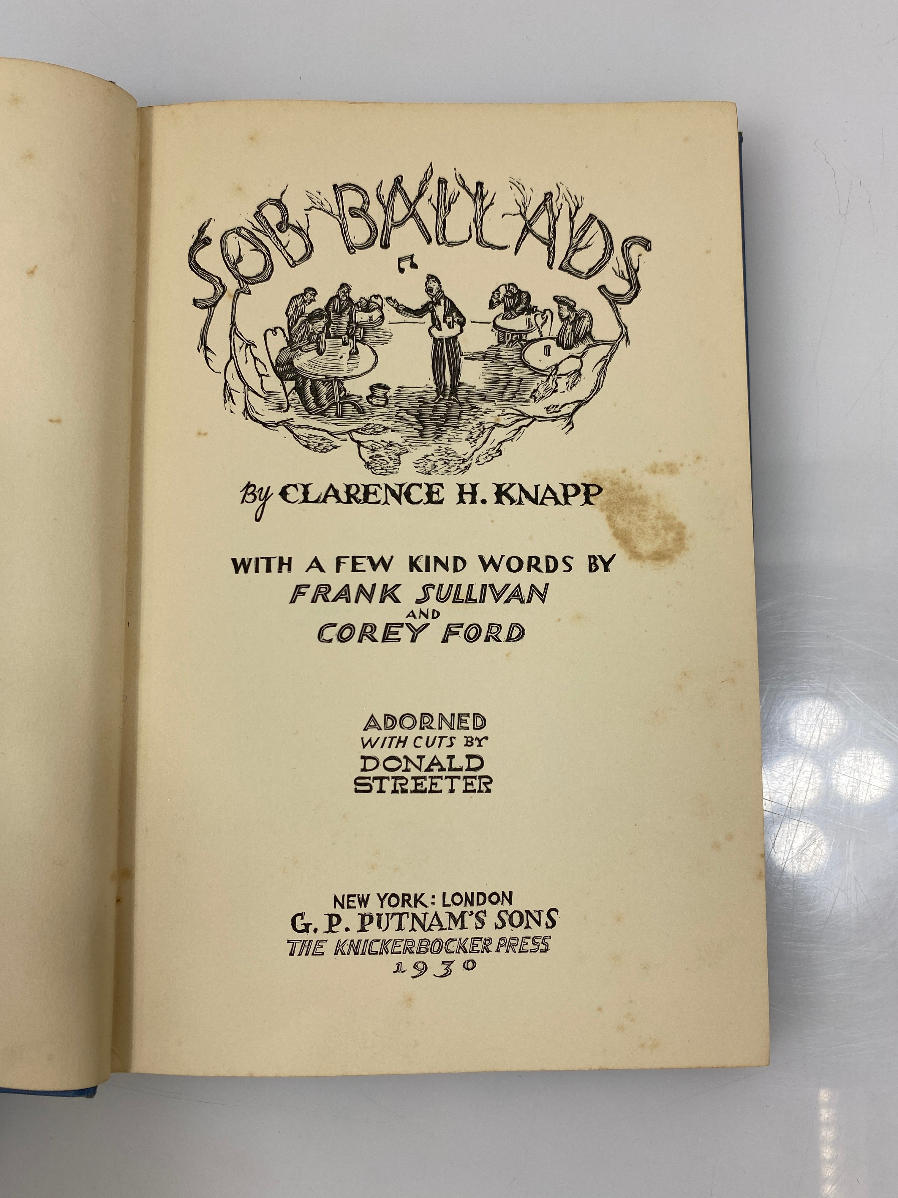 Sob Ballads by Knapp 1930 1st Edition HC