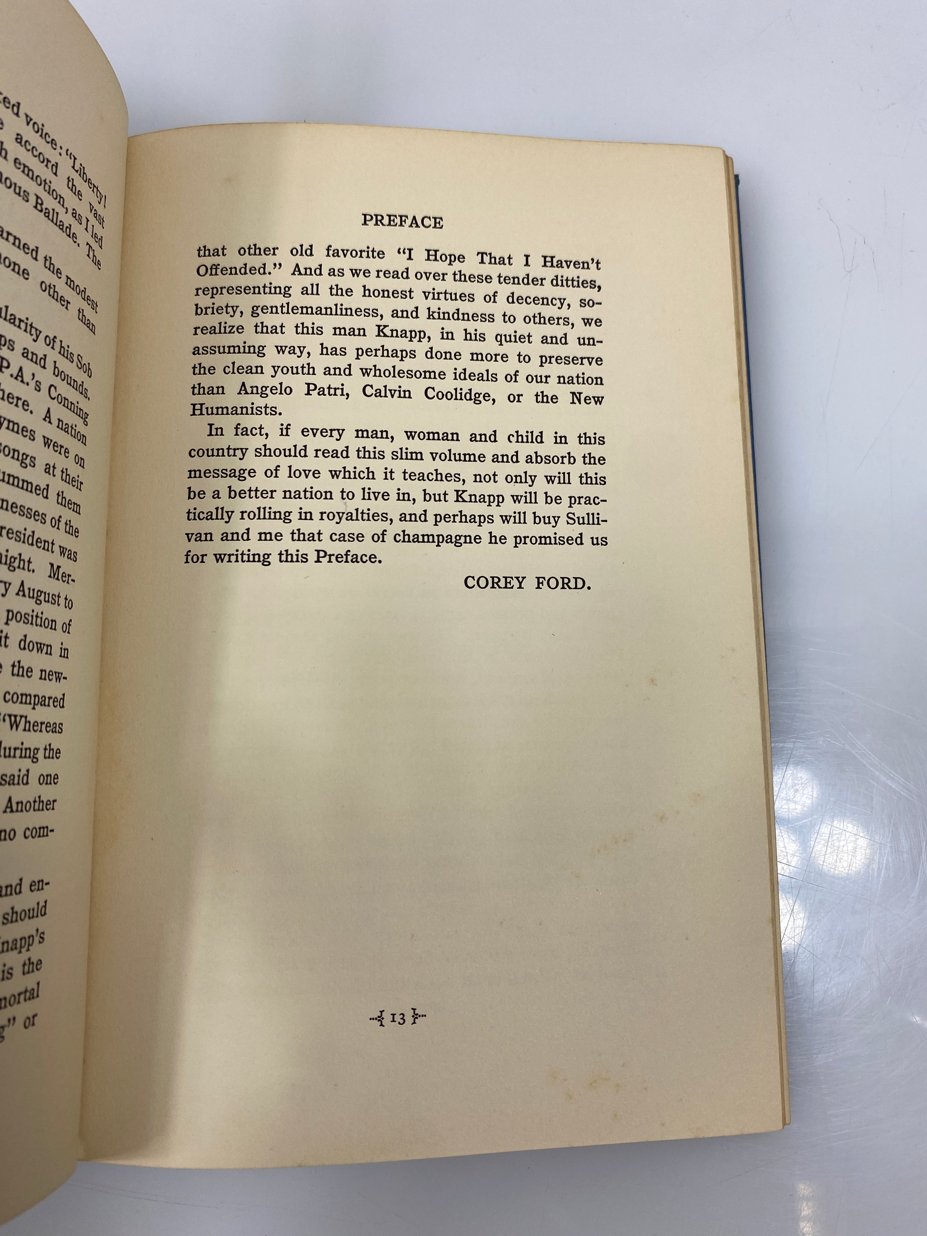Sob Ballads by Knapp 1930 1st Edition HC