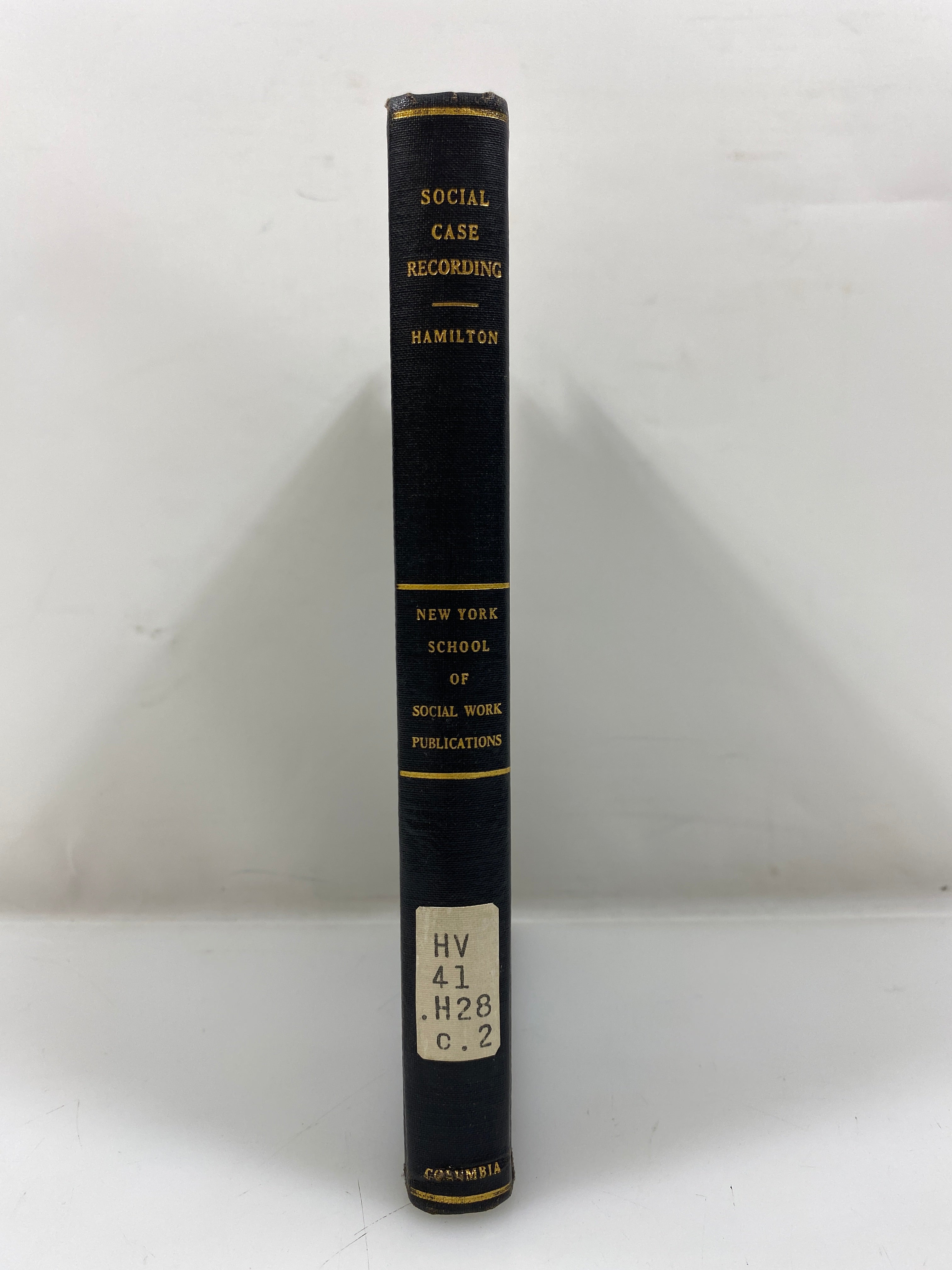 Social Case Recording by Hamilton Ex-library 1936 HC