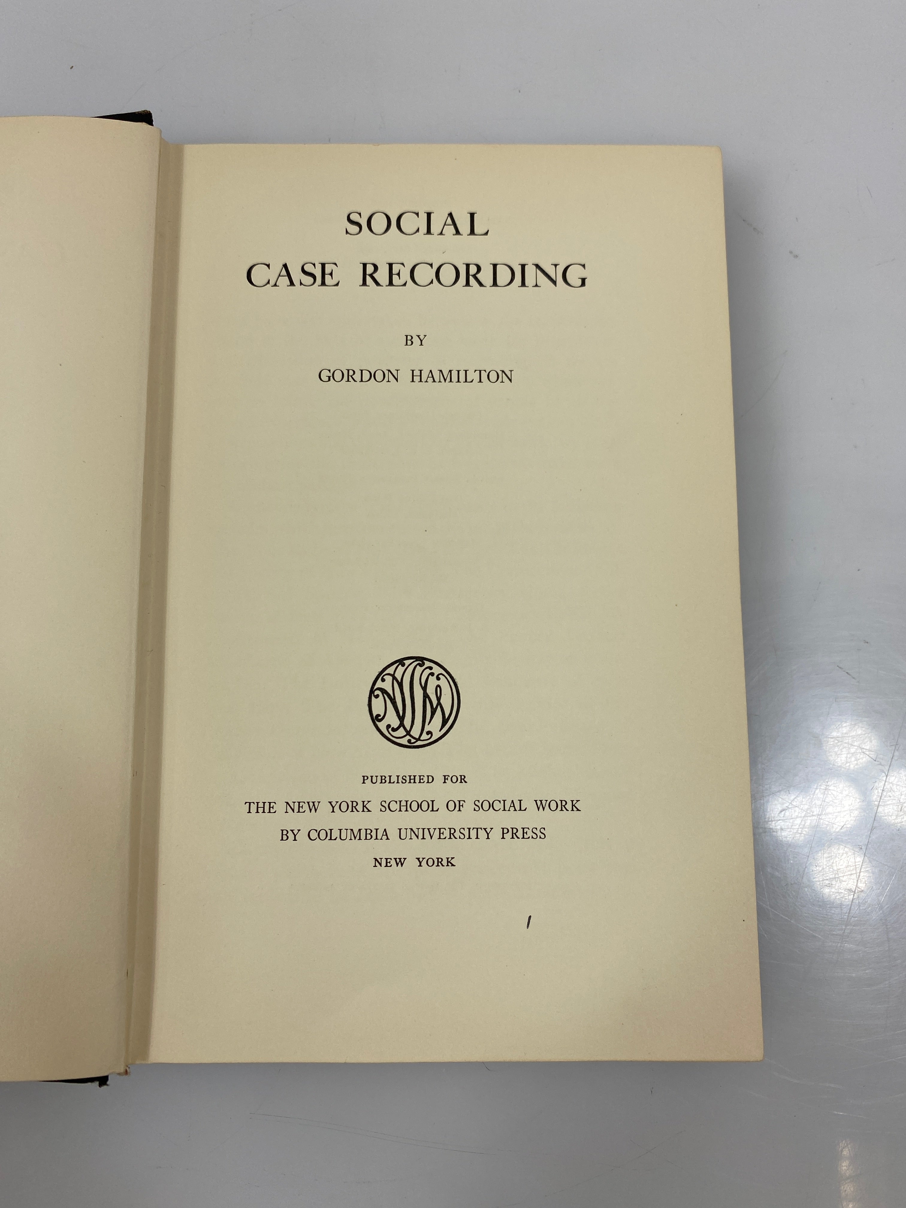 Social Case Recording by Hamilton Ex-library 1936 HC