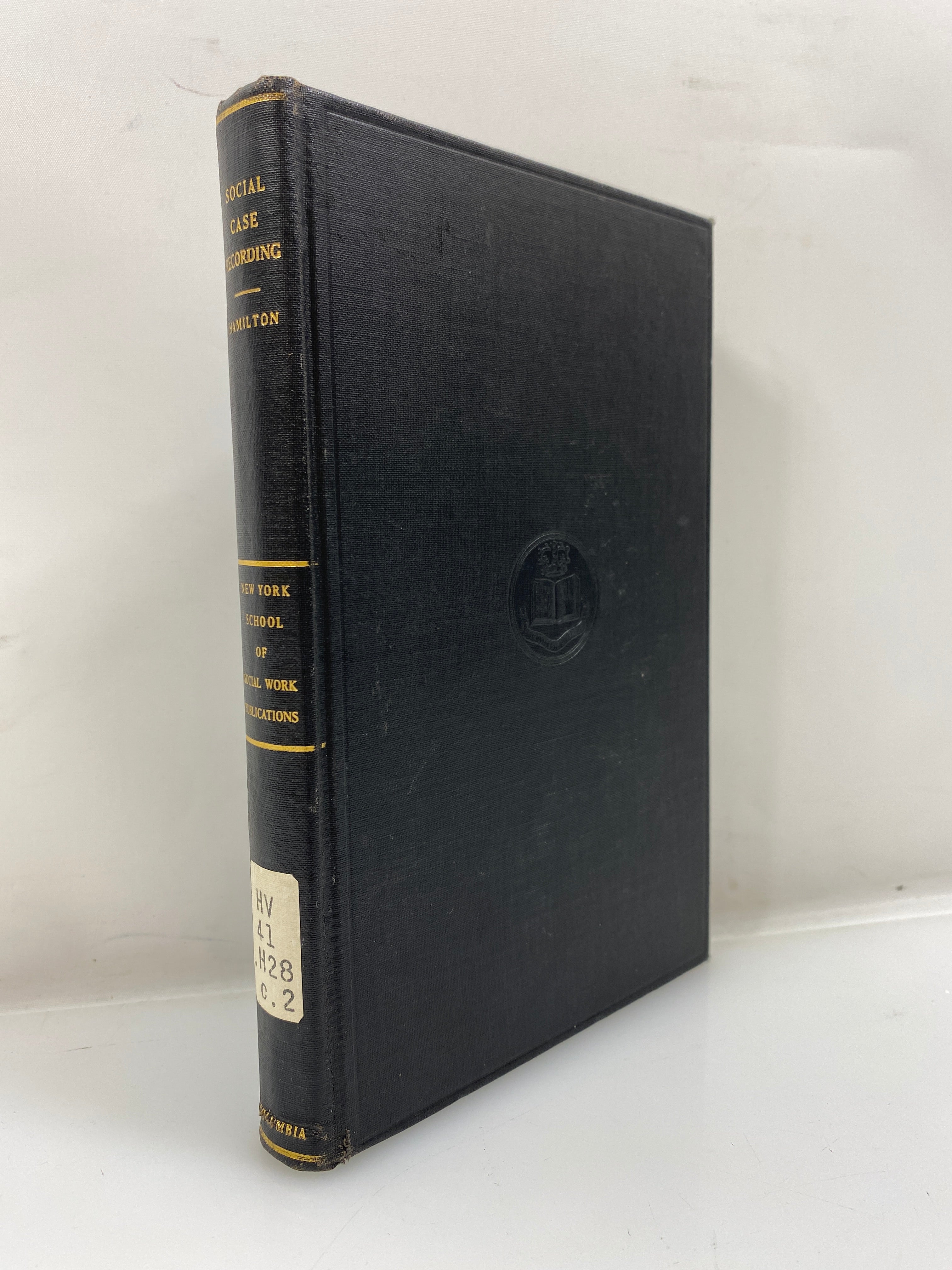 Social Case Recording by Hamilton Ex-library 1936 HC