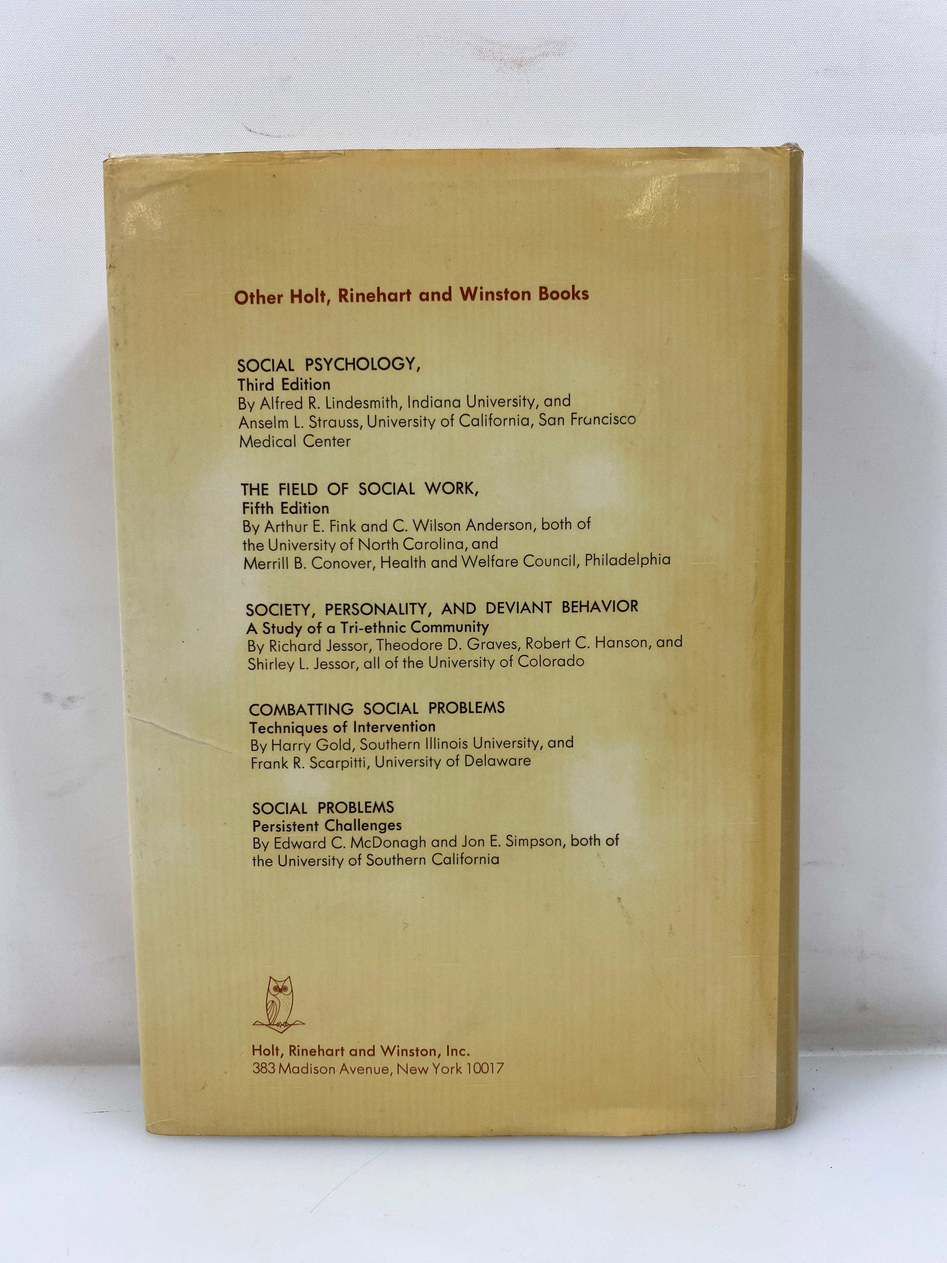 Sociology of Deviant Behavior 3rd Ed. Clinard 1968 HCDJ