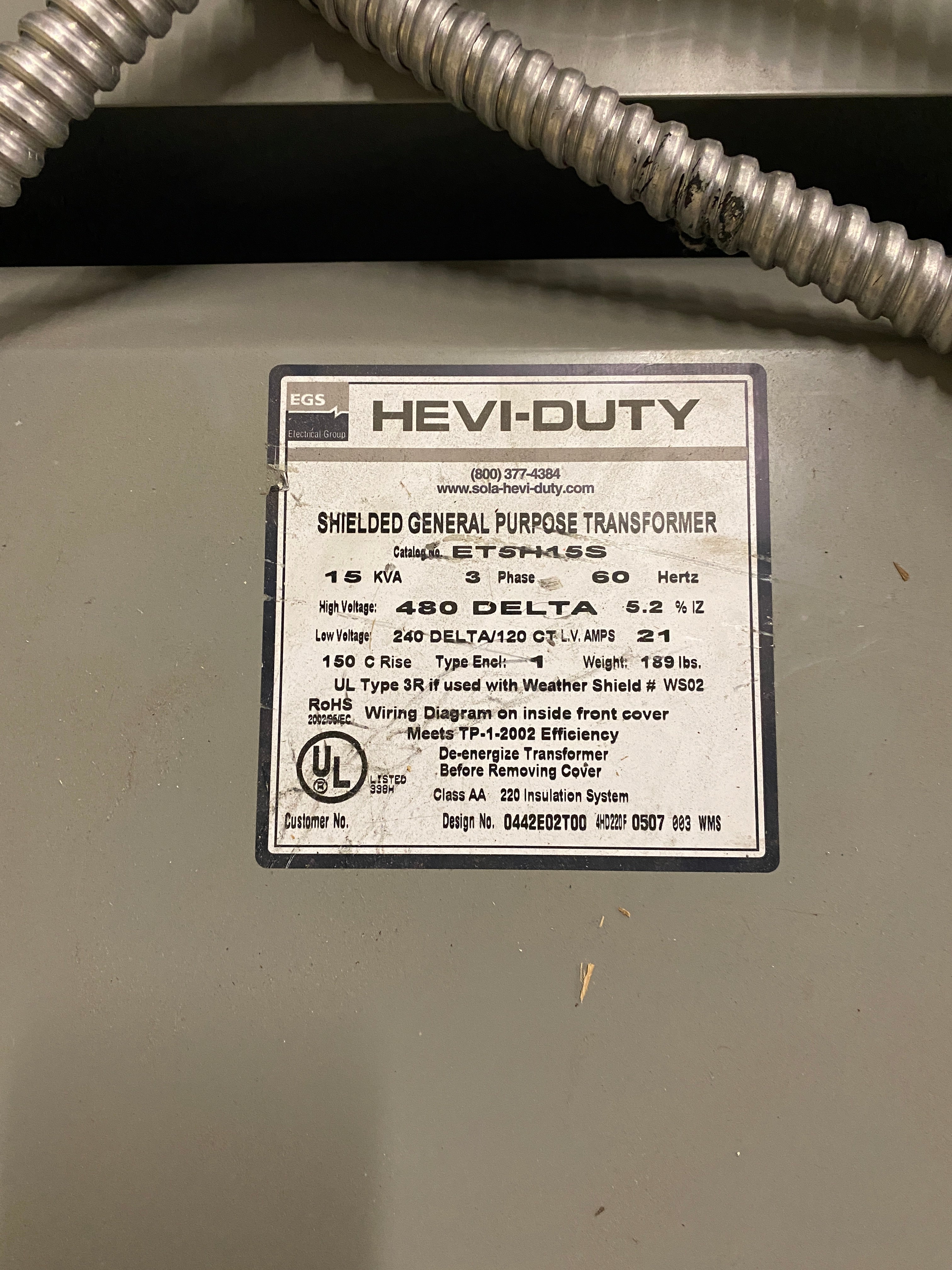 Sola Hevi-Duty Transformer