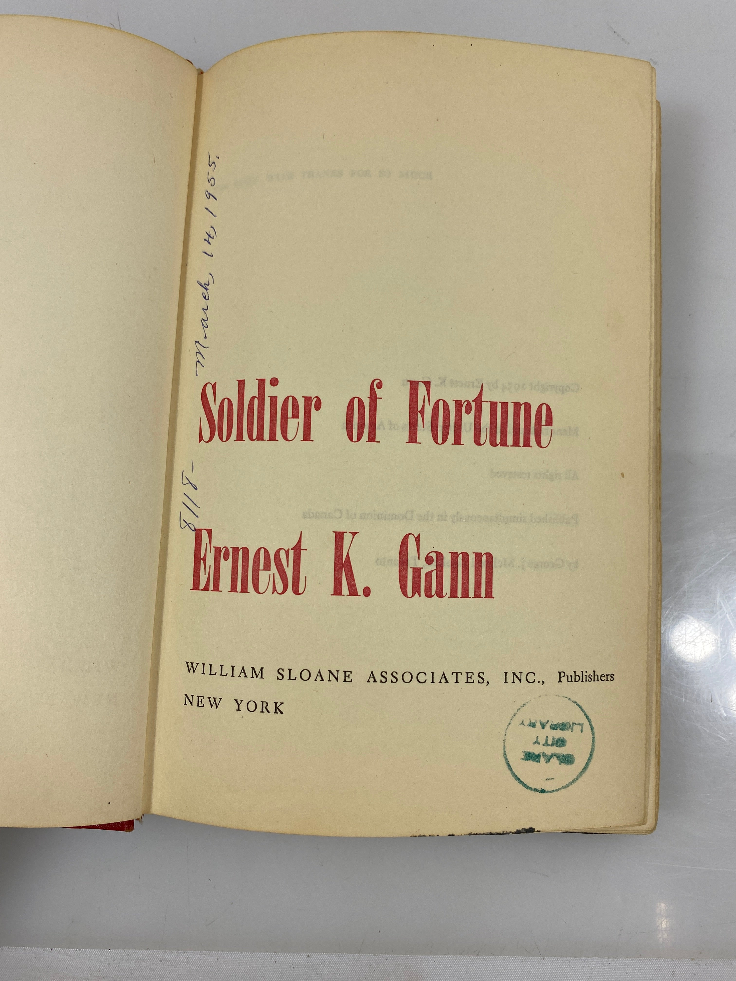 Soldier of Fortune by Gann Ex-Library 1954 HCDJ