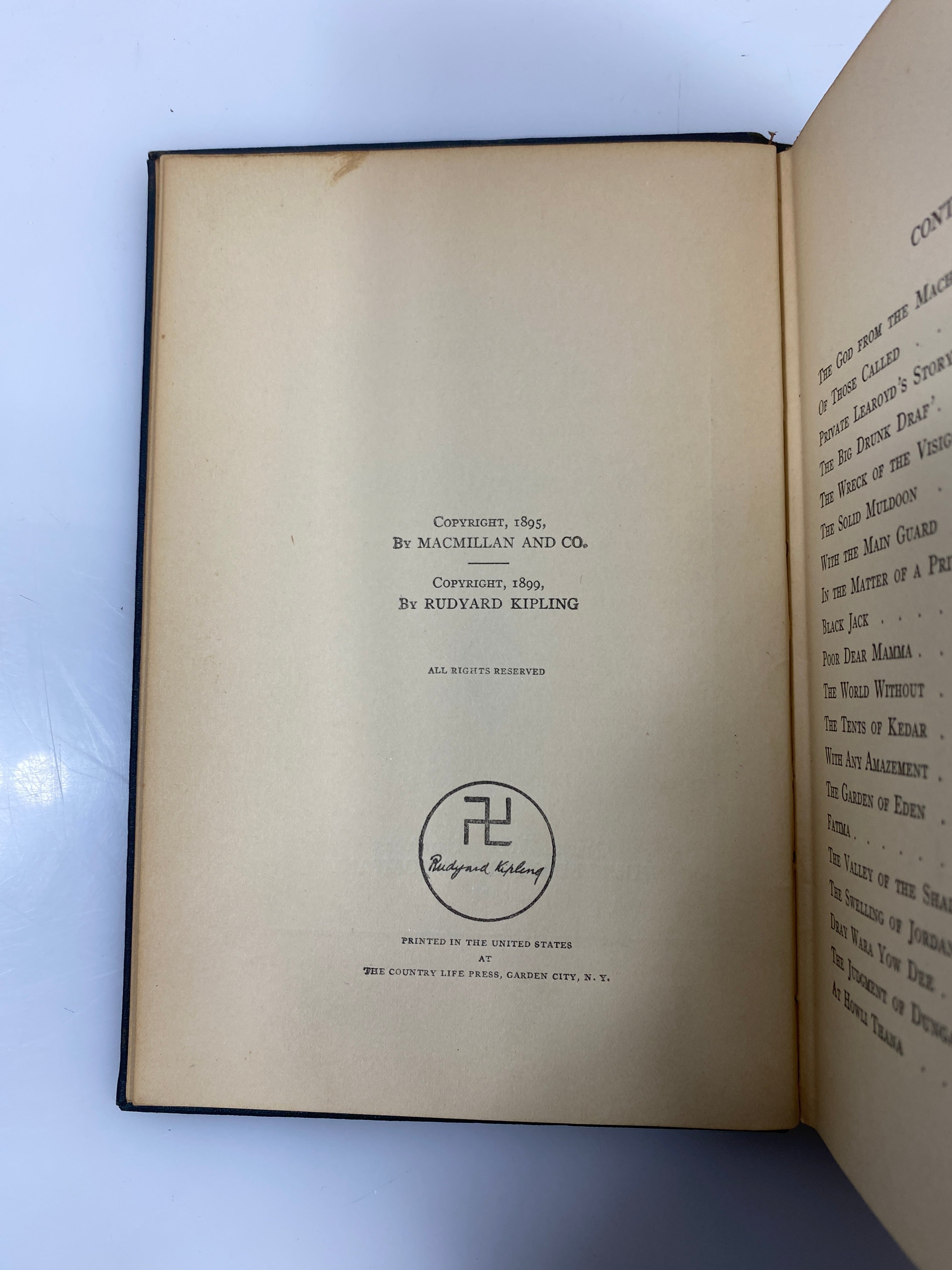 Soldiers Three, The Story of the Gadsbys, In Black and White Kipling 1924 HC