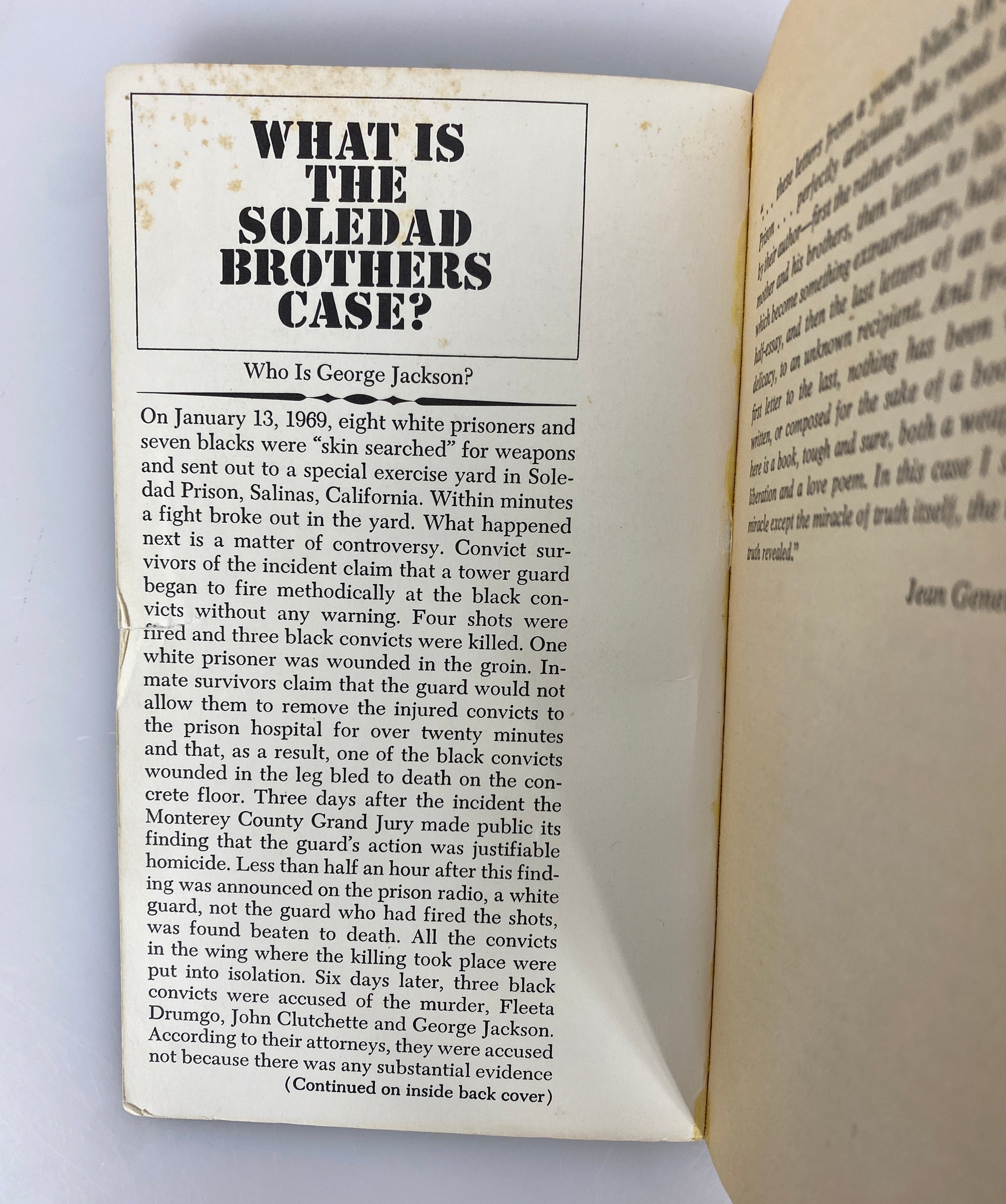 Soledad Brother The Prison Letters of George Jackson 1970 Bantam SC