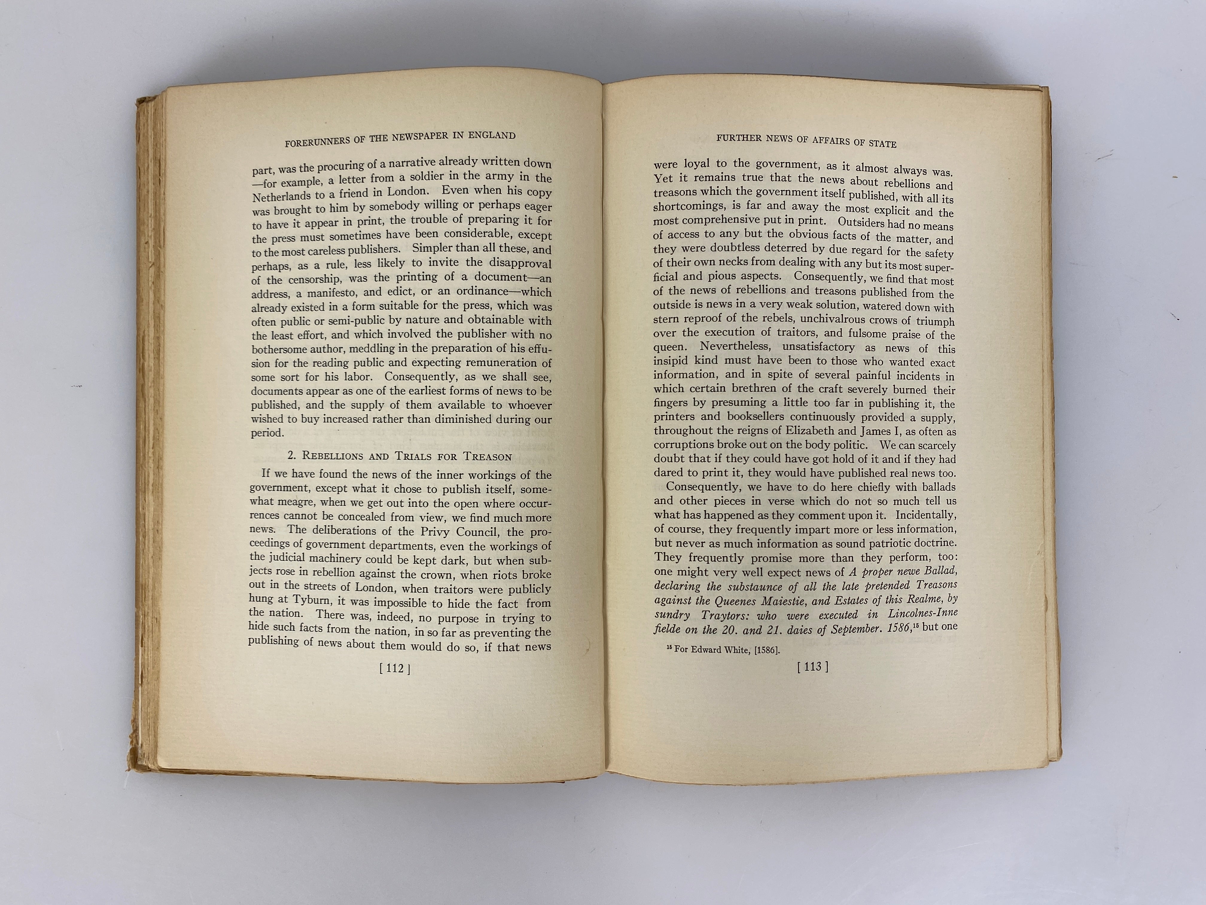 Some Forerunners of the Newspaper in England 1476-1622 by Shaaber Ex-Library HC
