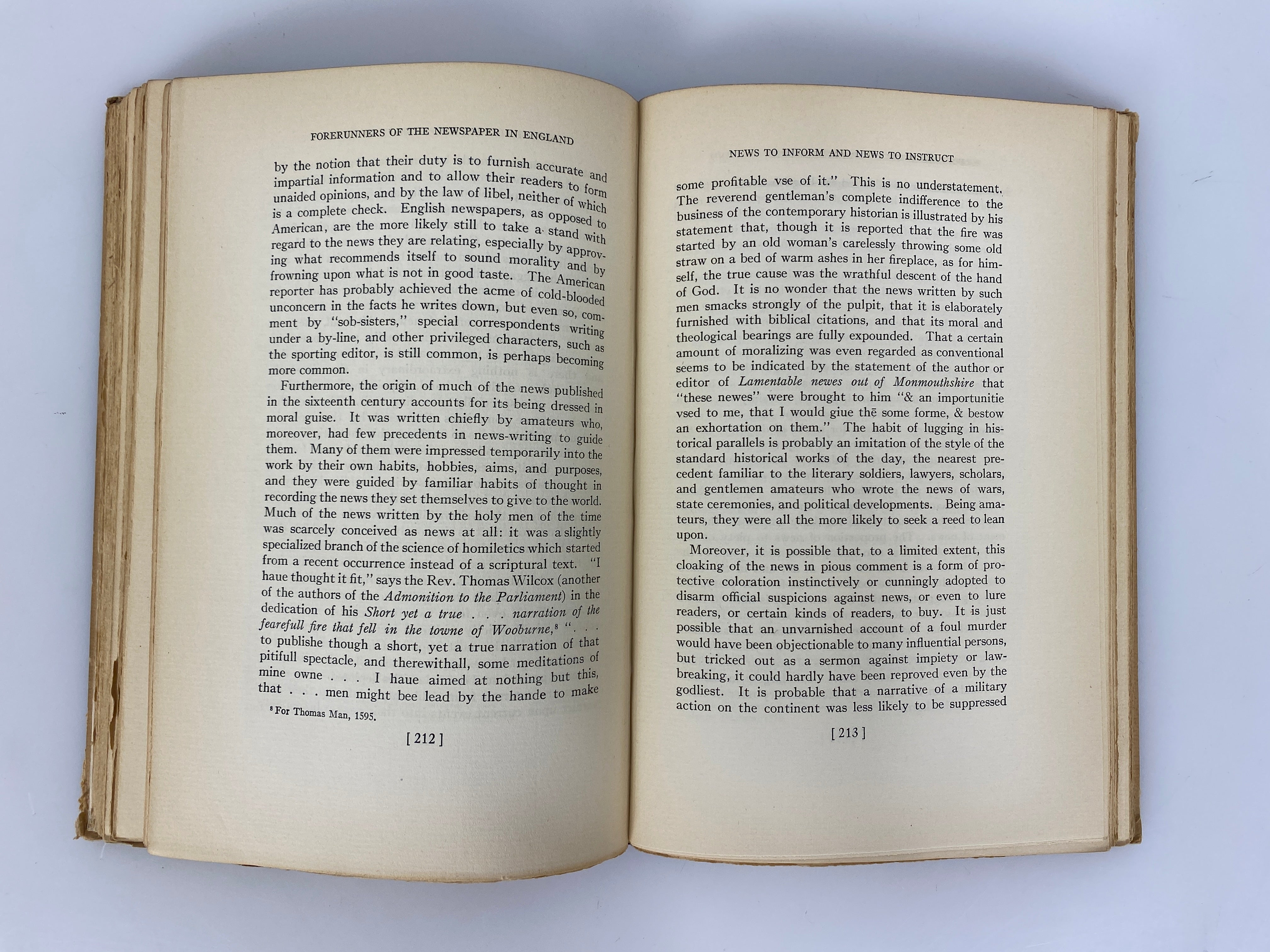 Some Forerunners of the Newspaper in England 1476-1622 by Shaaber Ex-Library HC