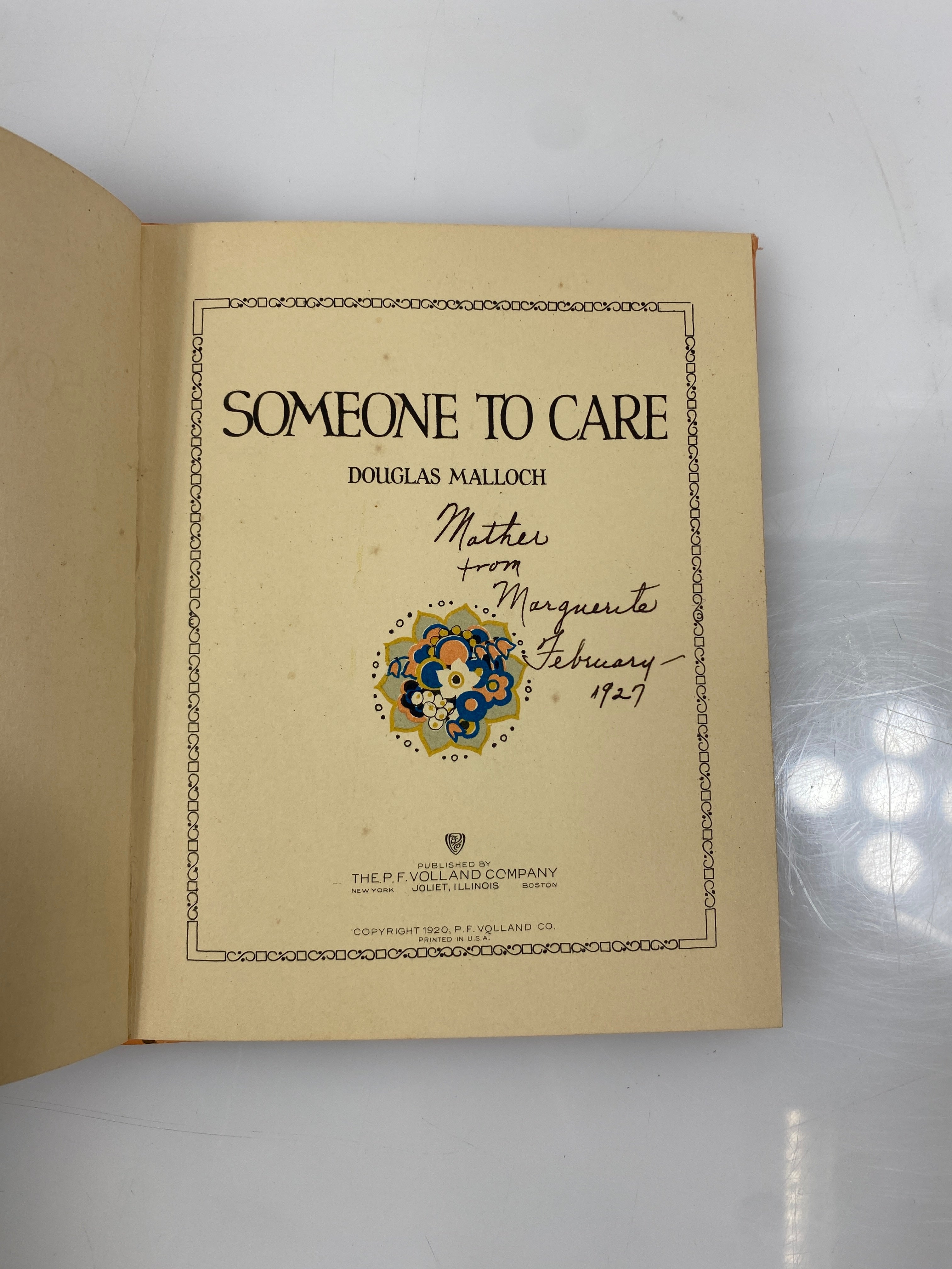 Someone to Care by Malloch 1920 HC