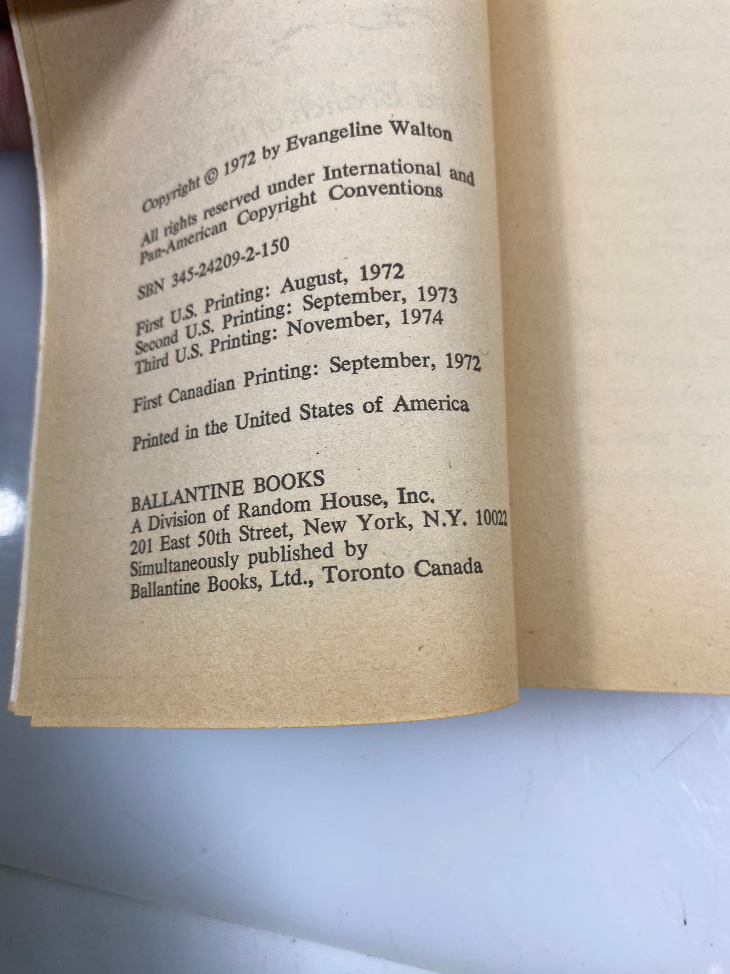 Song of Rhiannon Evangeline Walton Paperback SC 1974