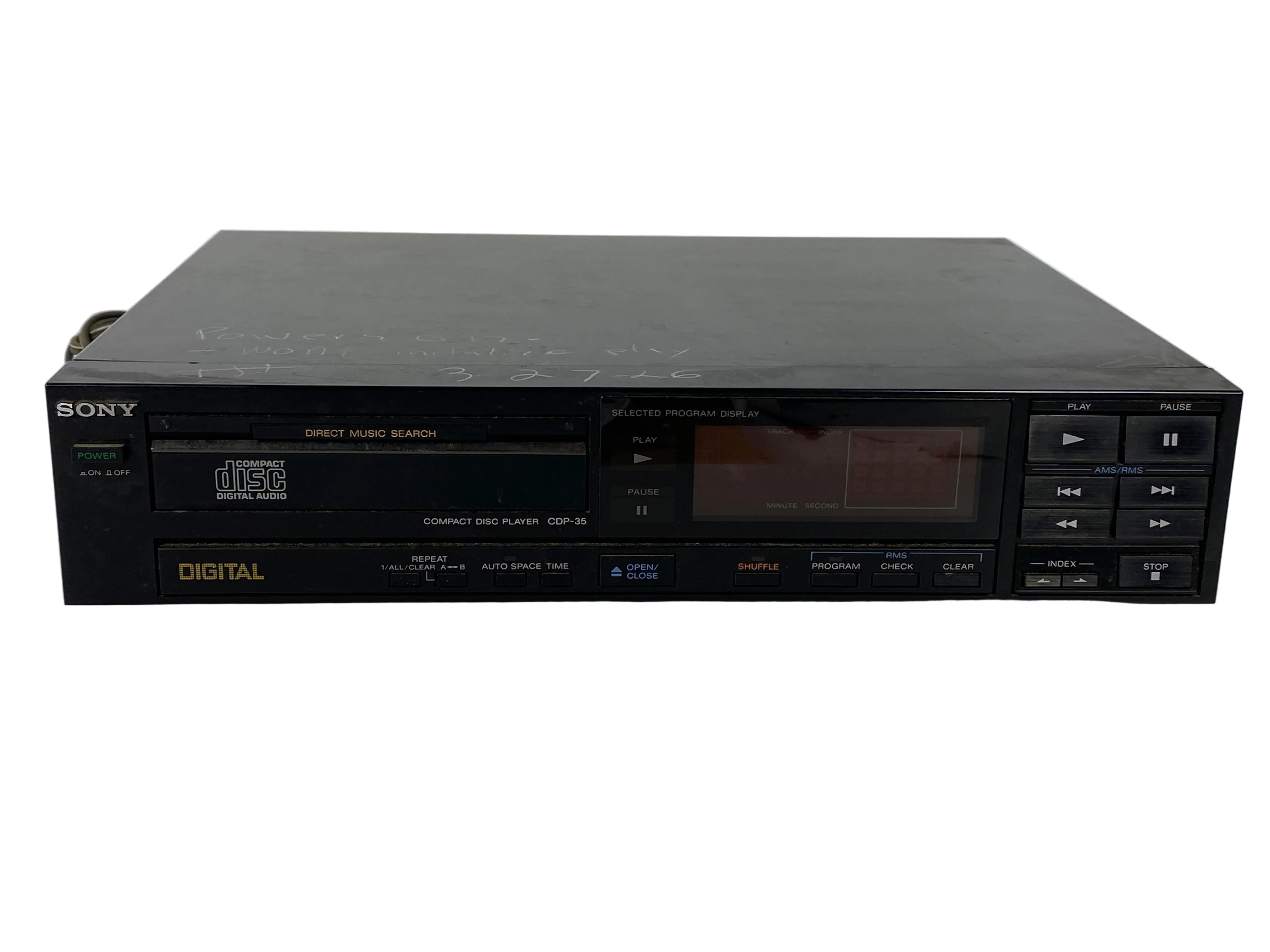 Sony CDP-35 Compact Disc Player *For Parts Only*