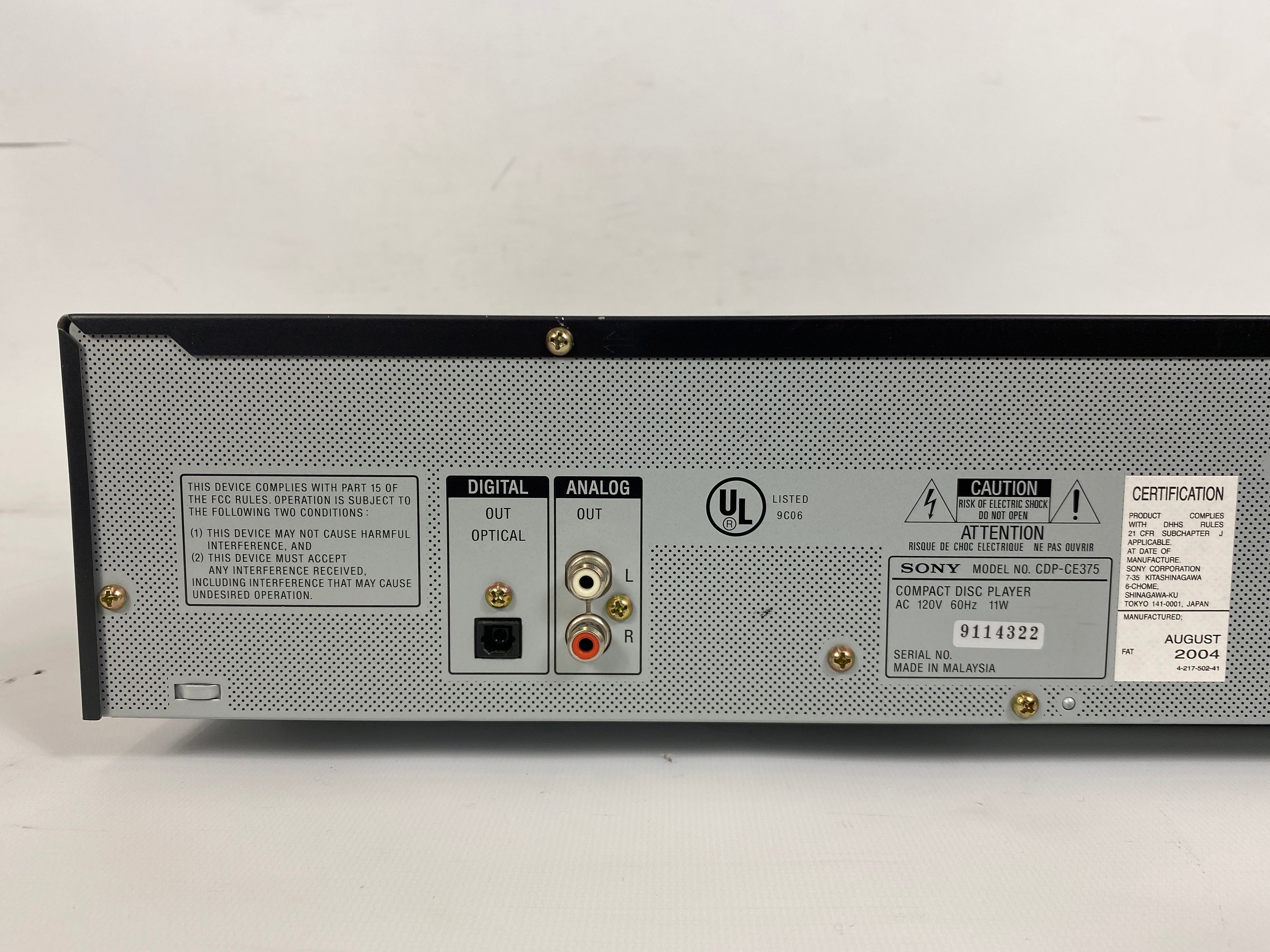 Sony CDP-CE375 Compact Disc CD Player