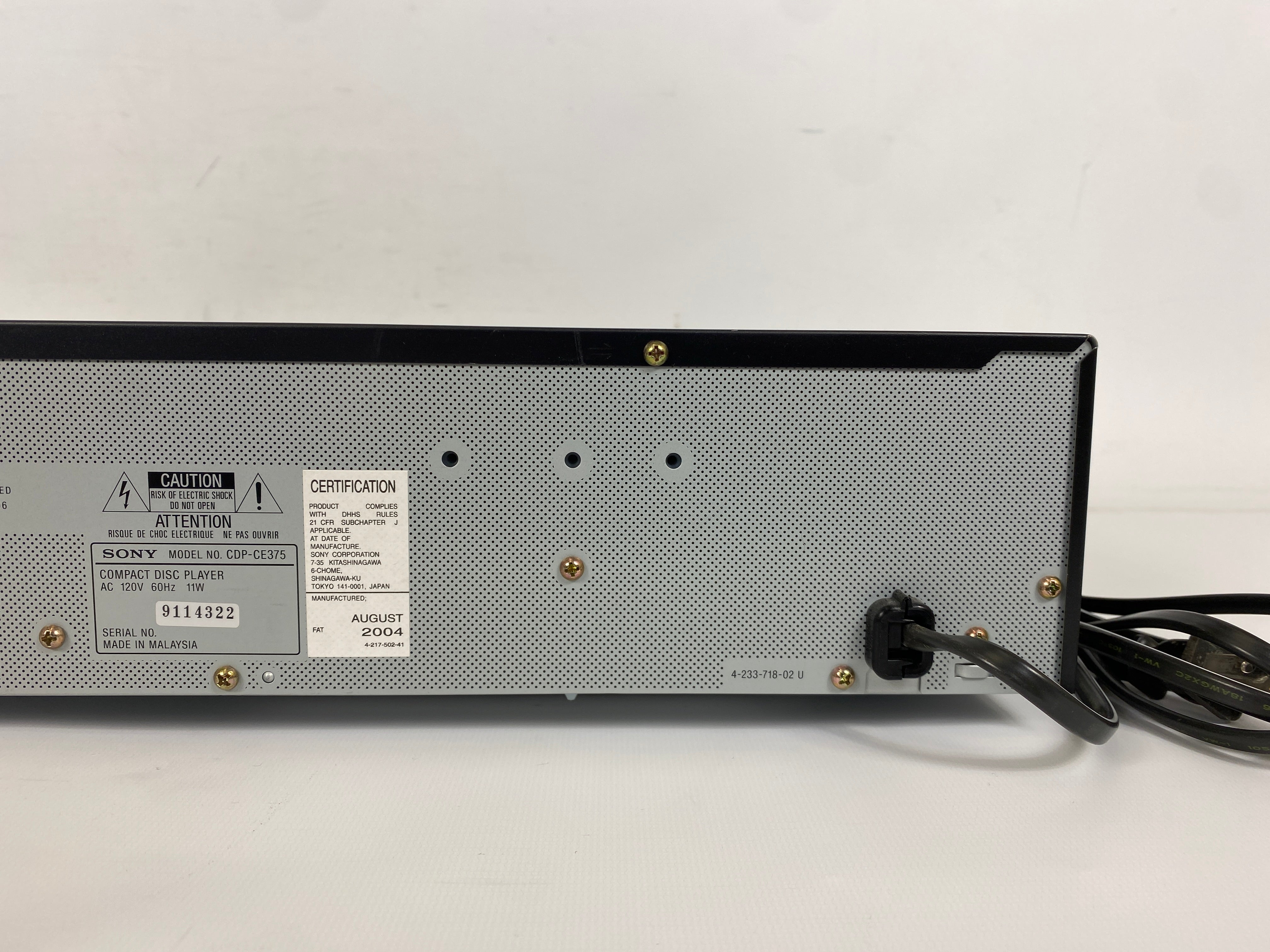 Sony CDP-CE375 Compact Disc CD Player