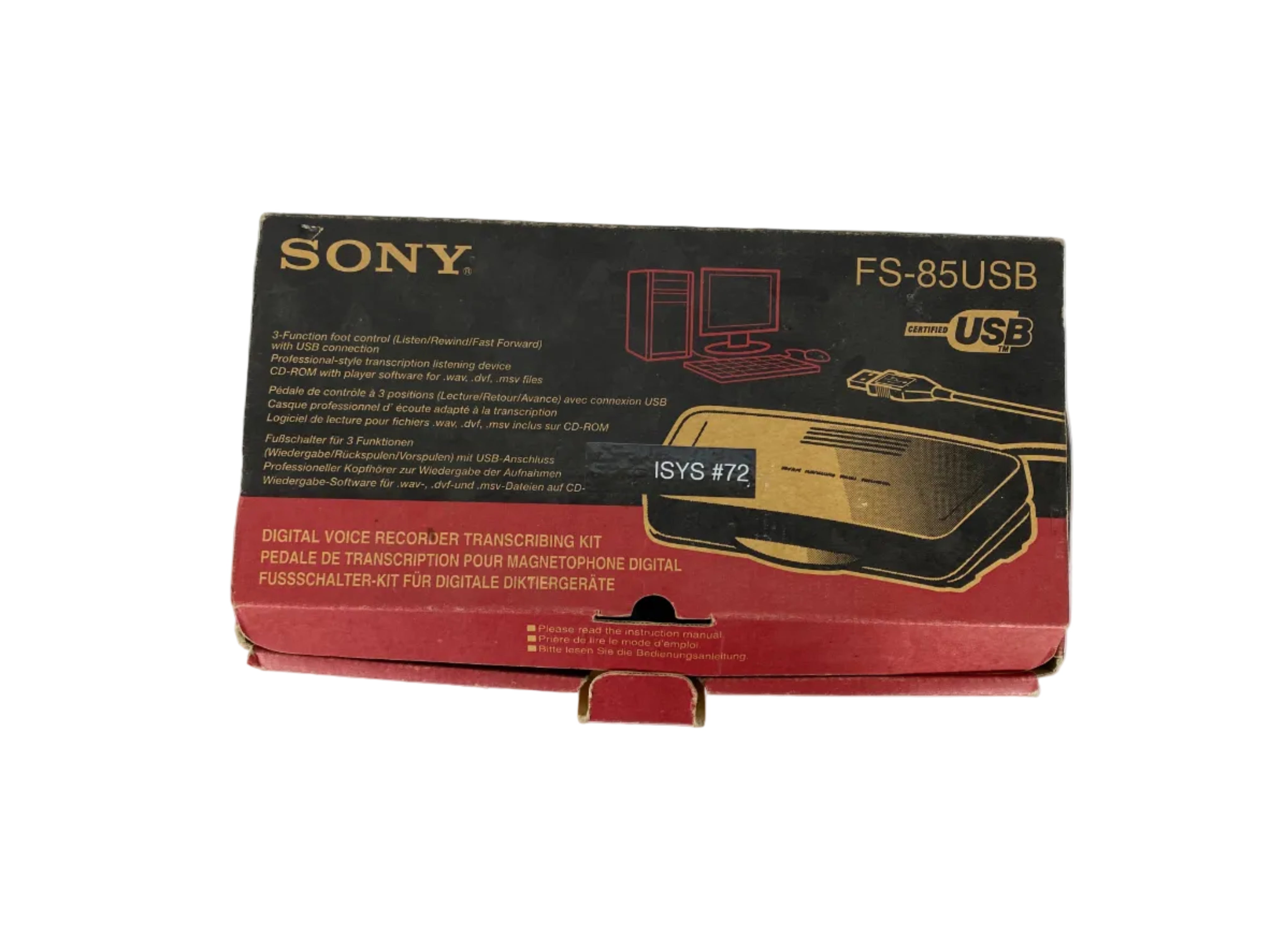 Sony FS-85USB Digital Voice Editor Recorder Transcribing Kit Foot Pedal Control