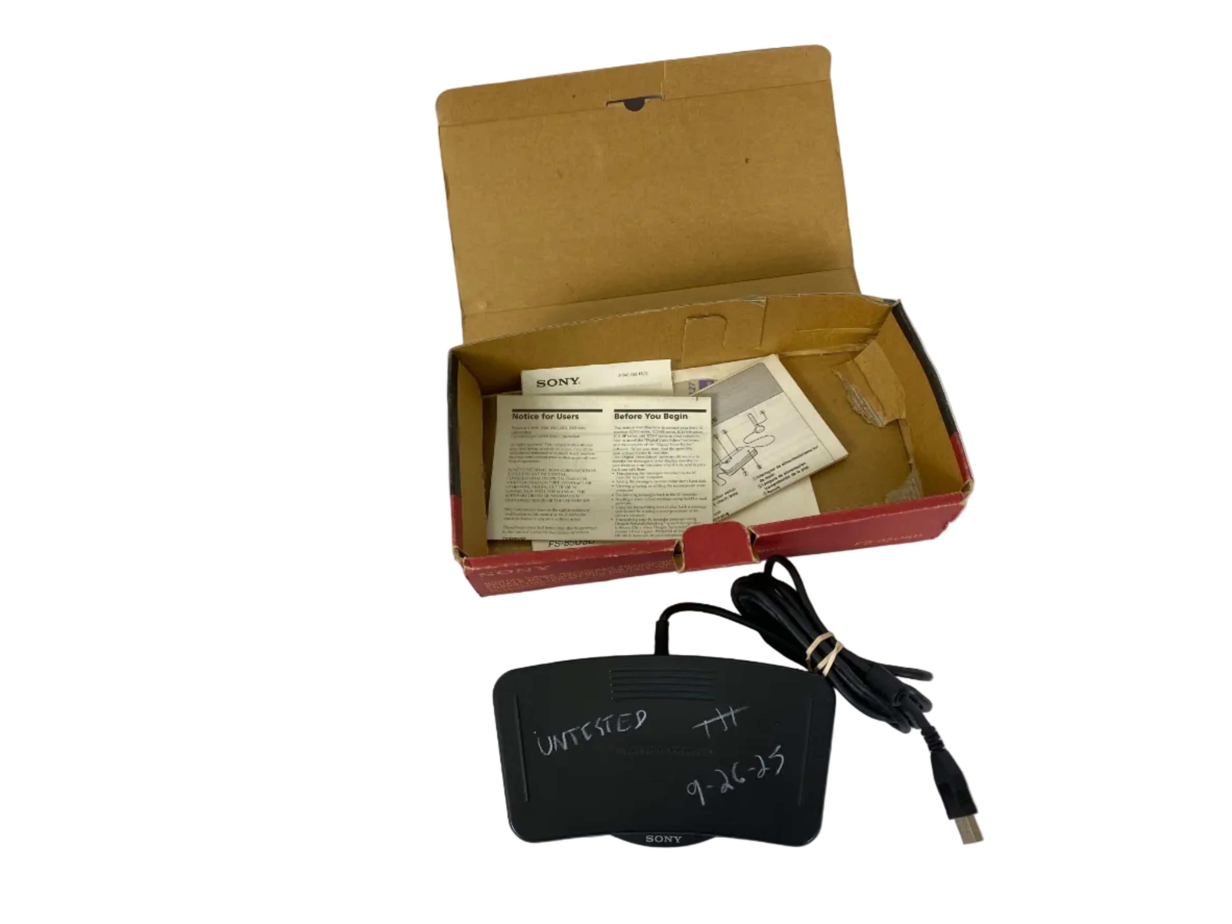 Sony FS-85USB Digital Voice Editor Recorder Transcribing Kit Foot Pedal Control