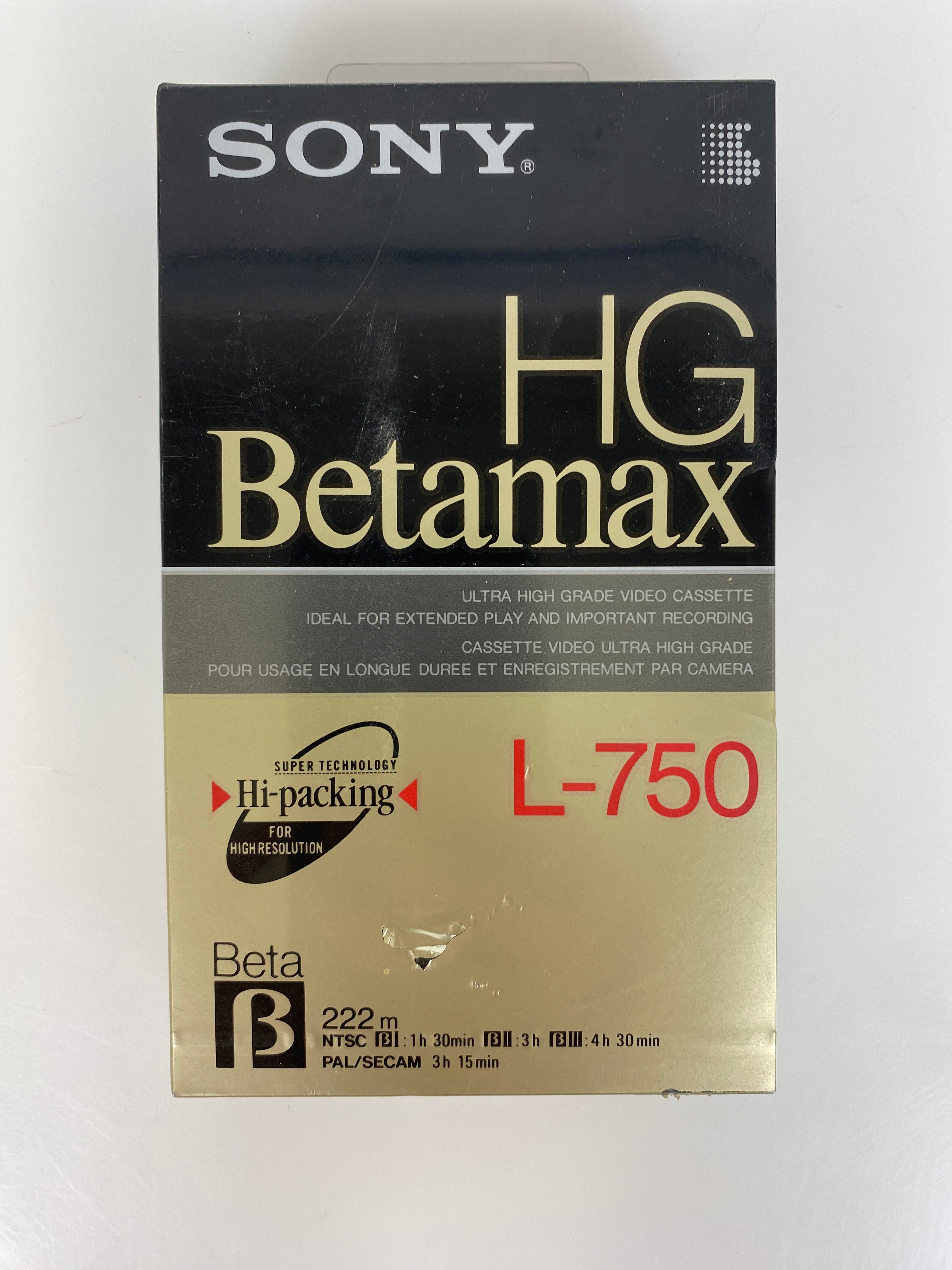 Sony L-750 HG Betamax Video Cassette *New*