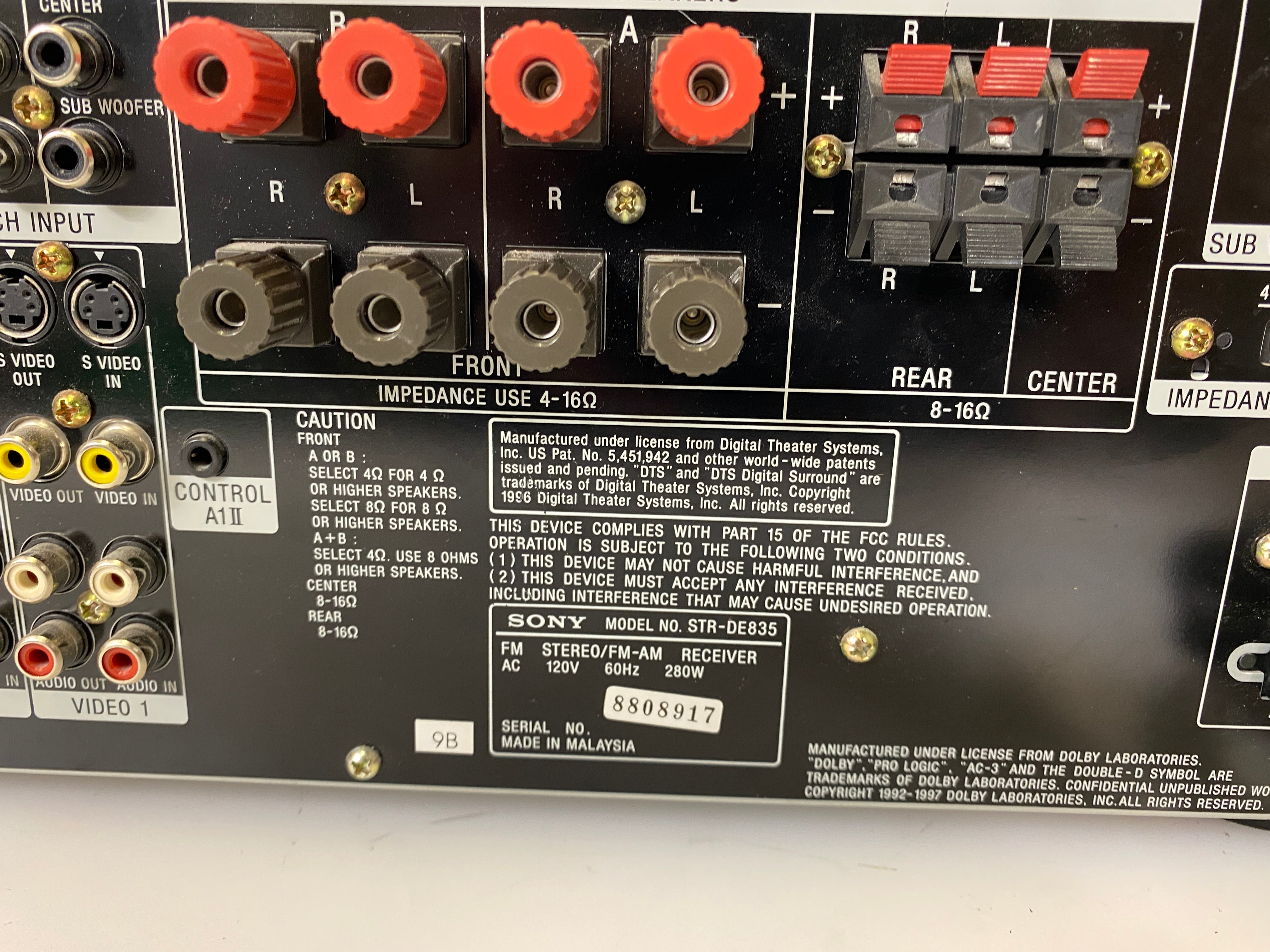 Sony STR-DE835 Stereo AM/FM Receiver