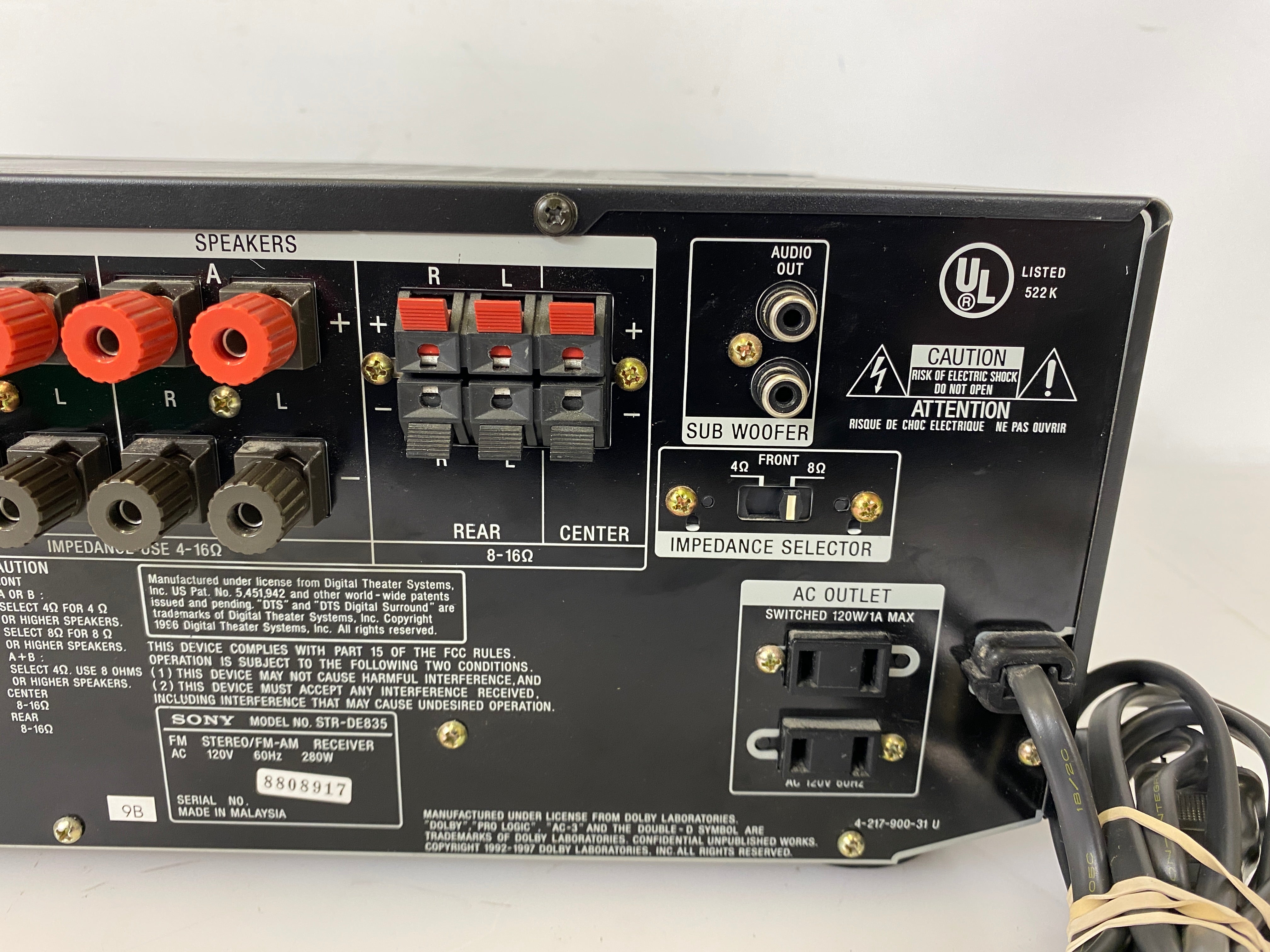 Sony STR-DE835 Stereo AM/FM Receiver