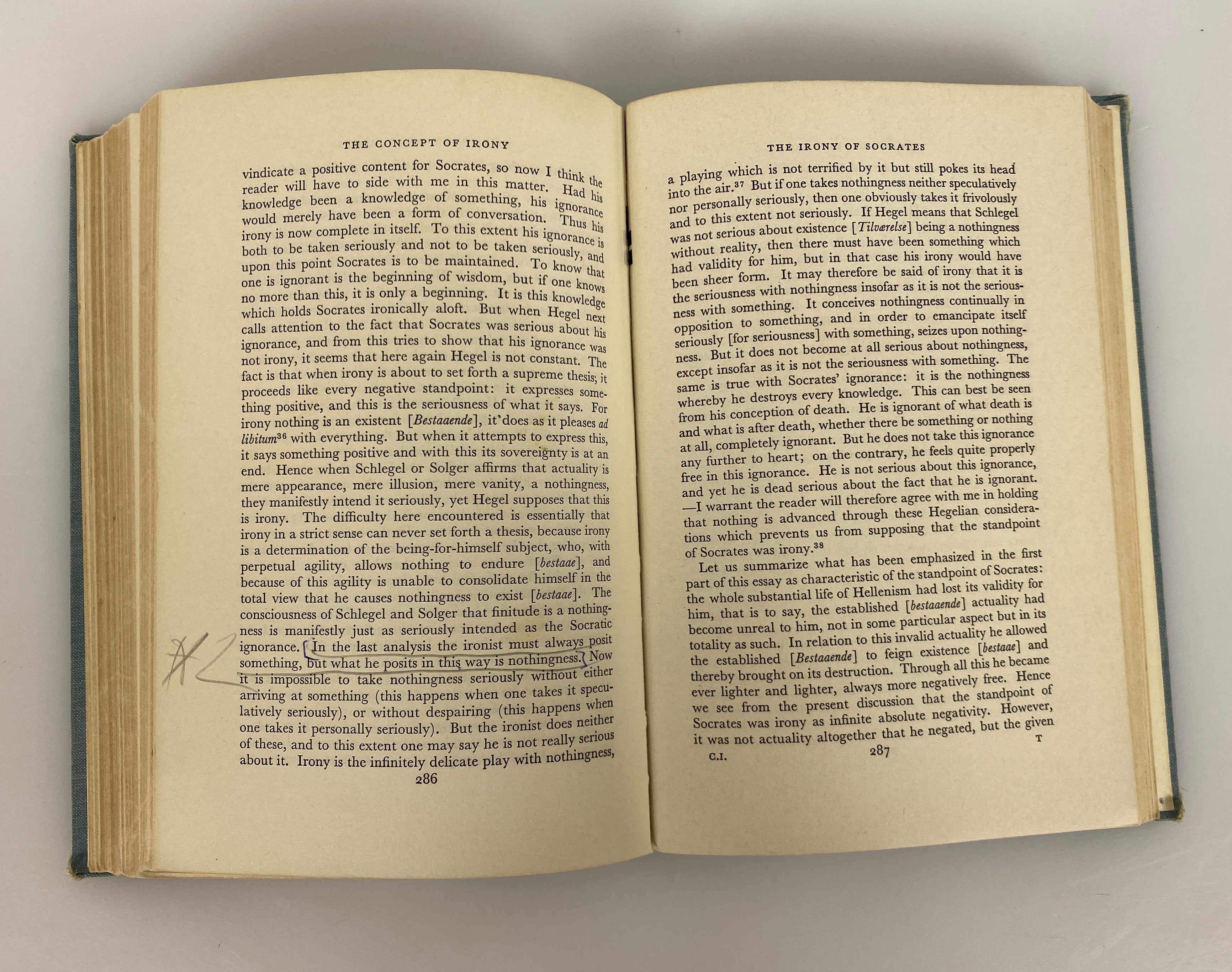 Soren Kierkegaard The Concept of Irony 1965 Ex-Library HC