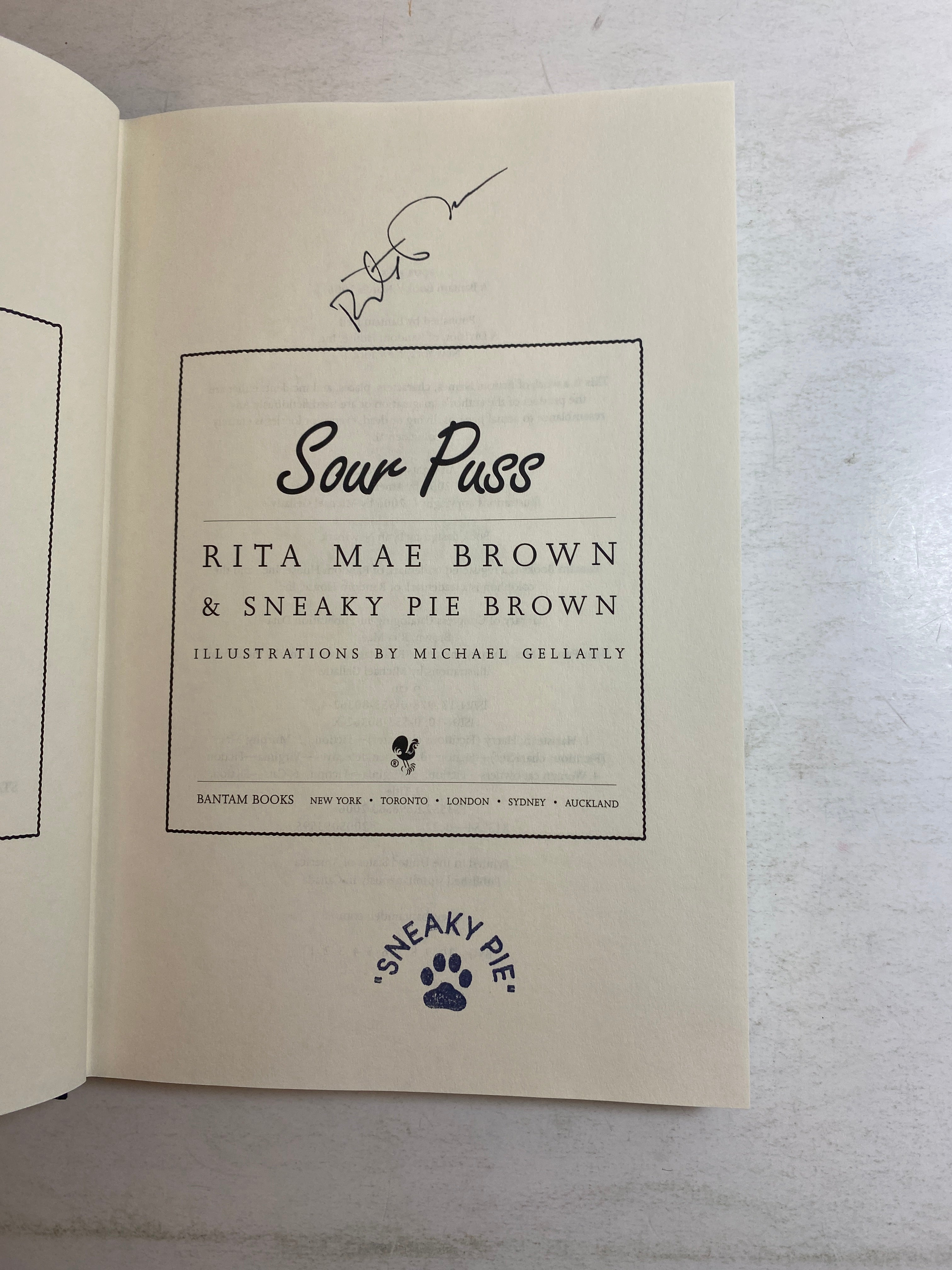 Sour Puss Rita Mae Brown HCDJ 2006 *Signed*