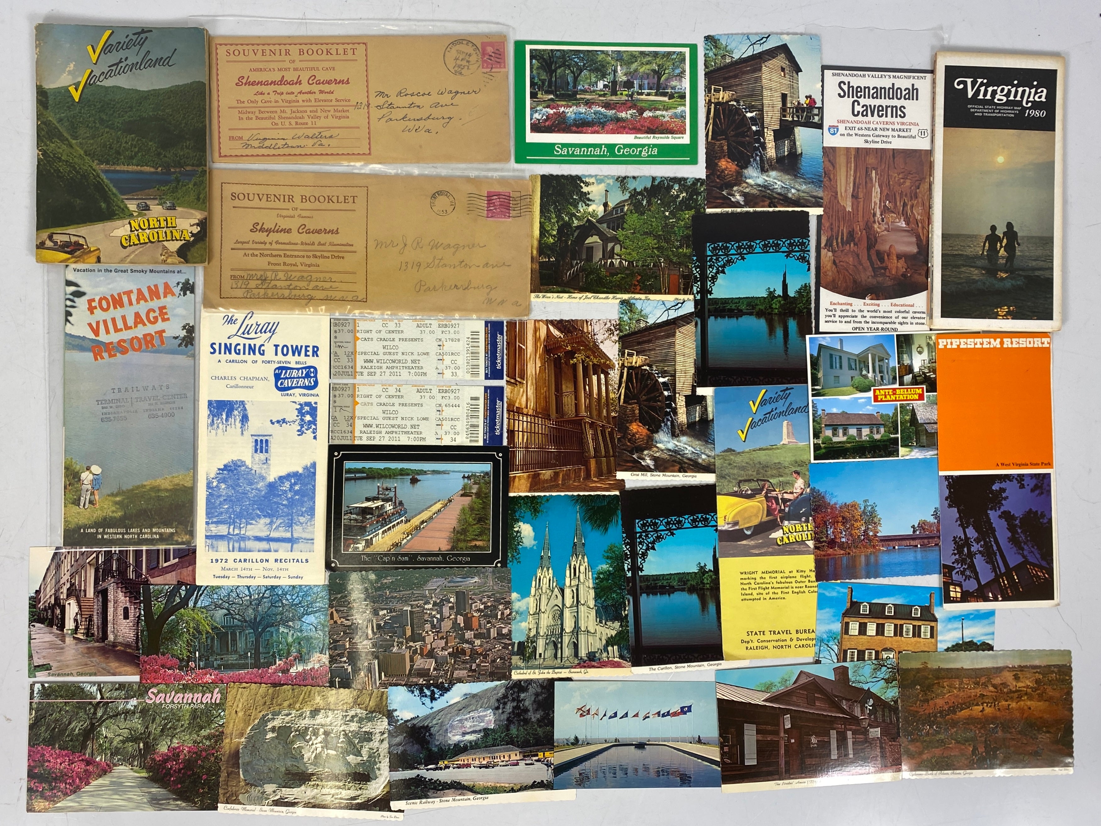 South Atlantic States Travel Ephemera Lot (Maps, Postcards, Brochures)