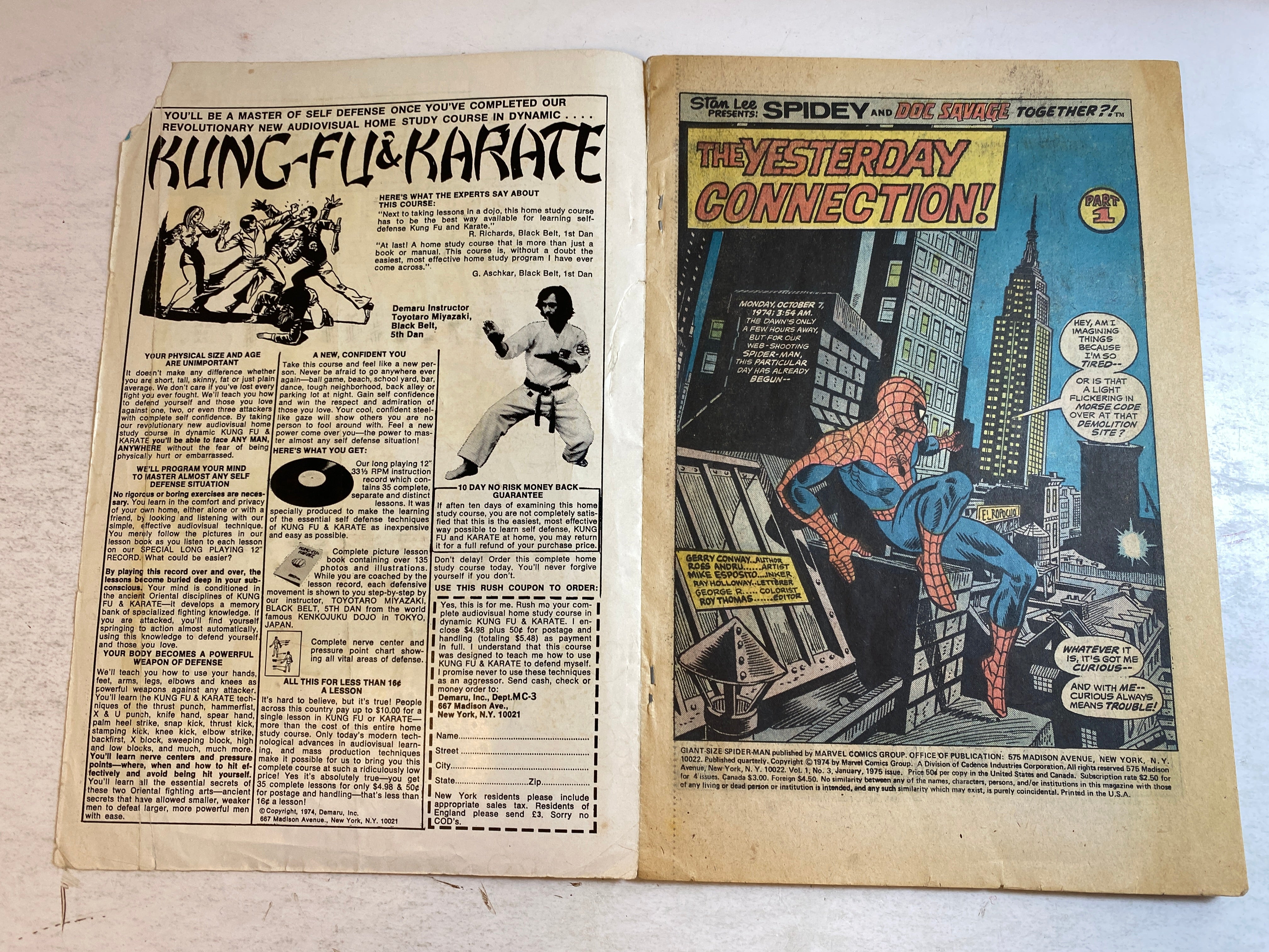 Spider-Man and Doc Savage #3 Giant Marvel Comic 1974