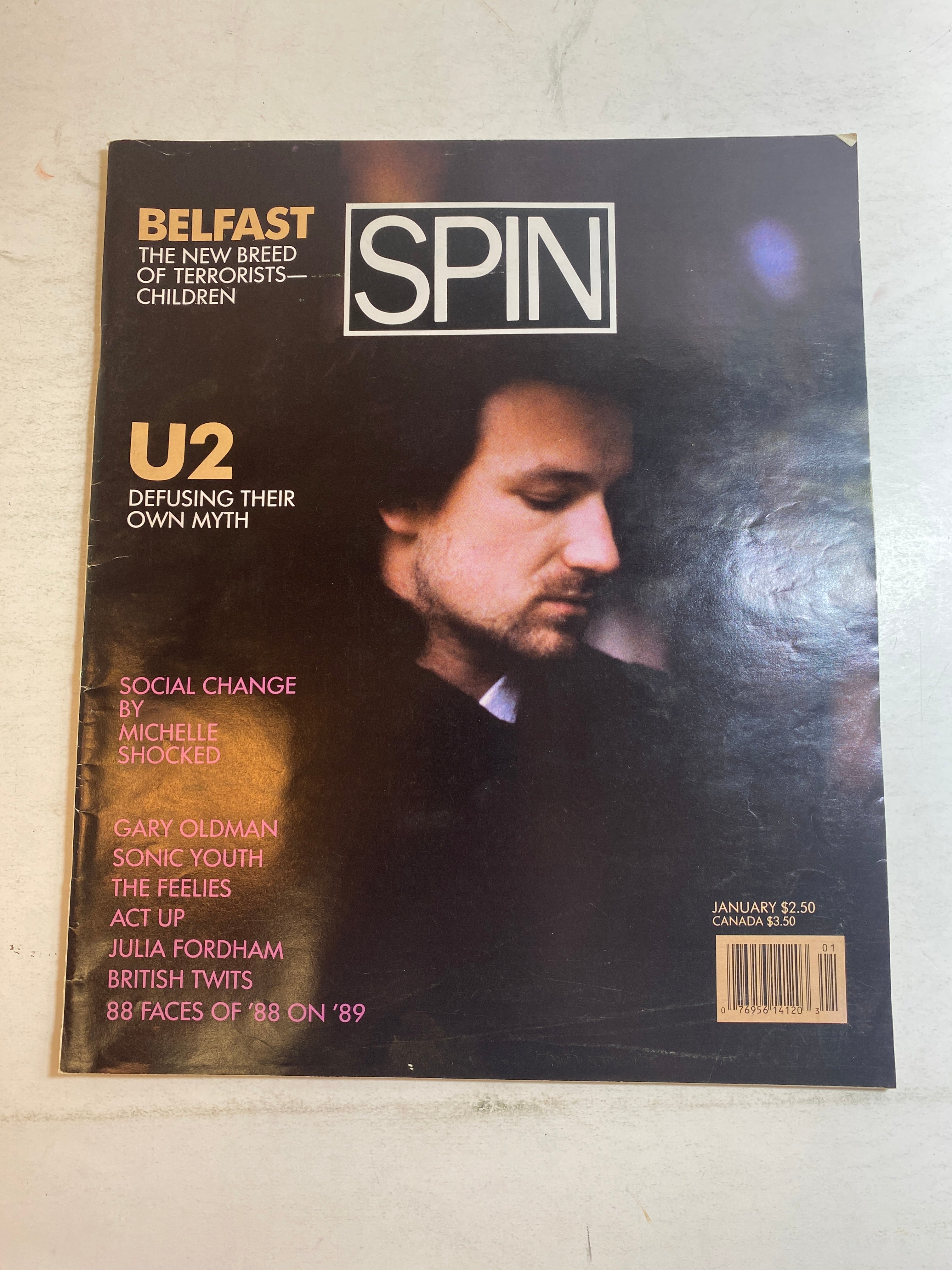 Spin Magazine U2 Bono Cover January 1989