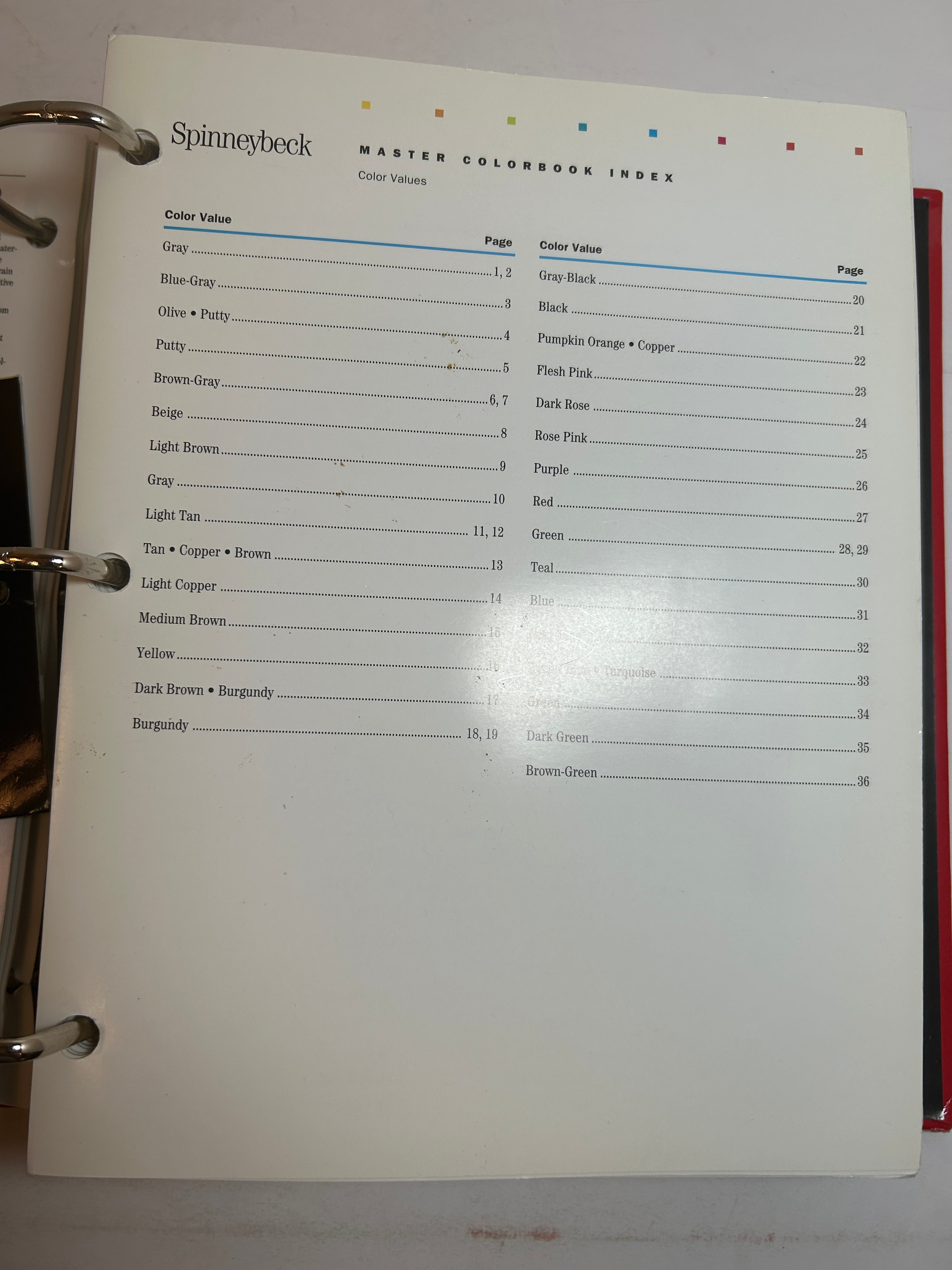 Spinneybeck Master Colorbook Antique Leather Sample Book