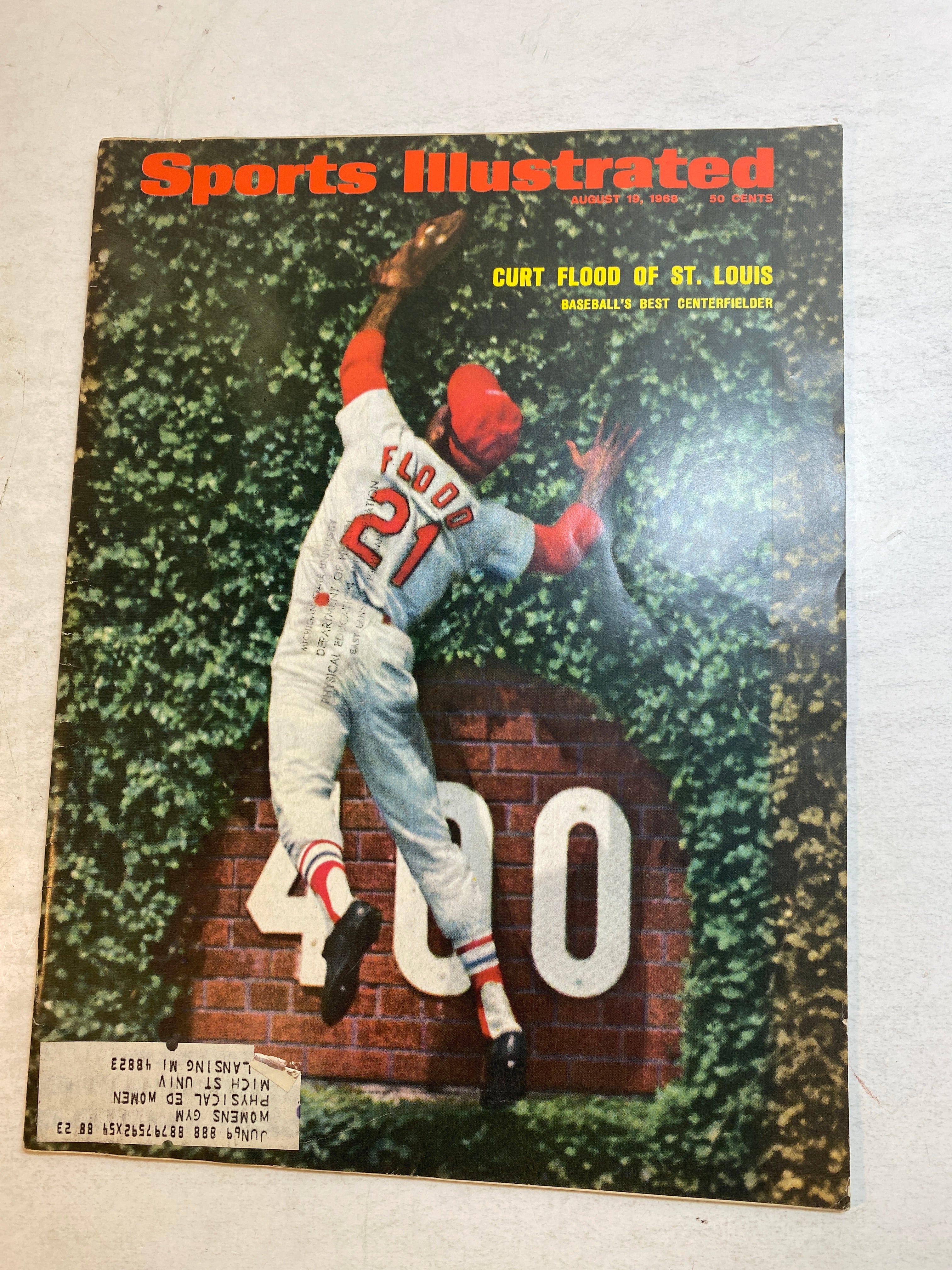 Sports Illustrated August 19, 1968 Curt Flood St. Louis Cardinals