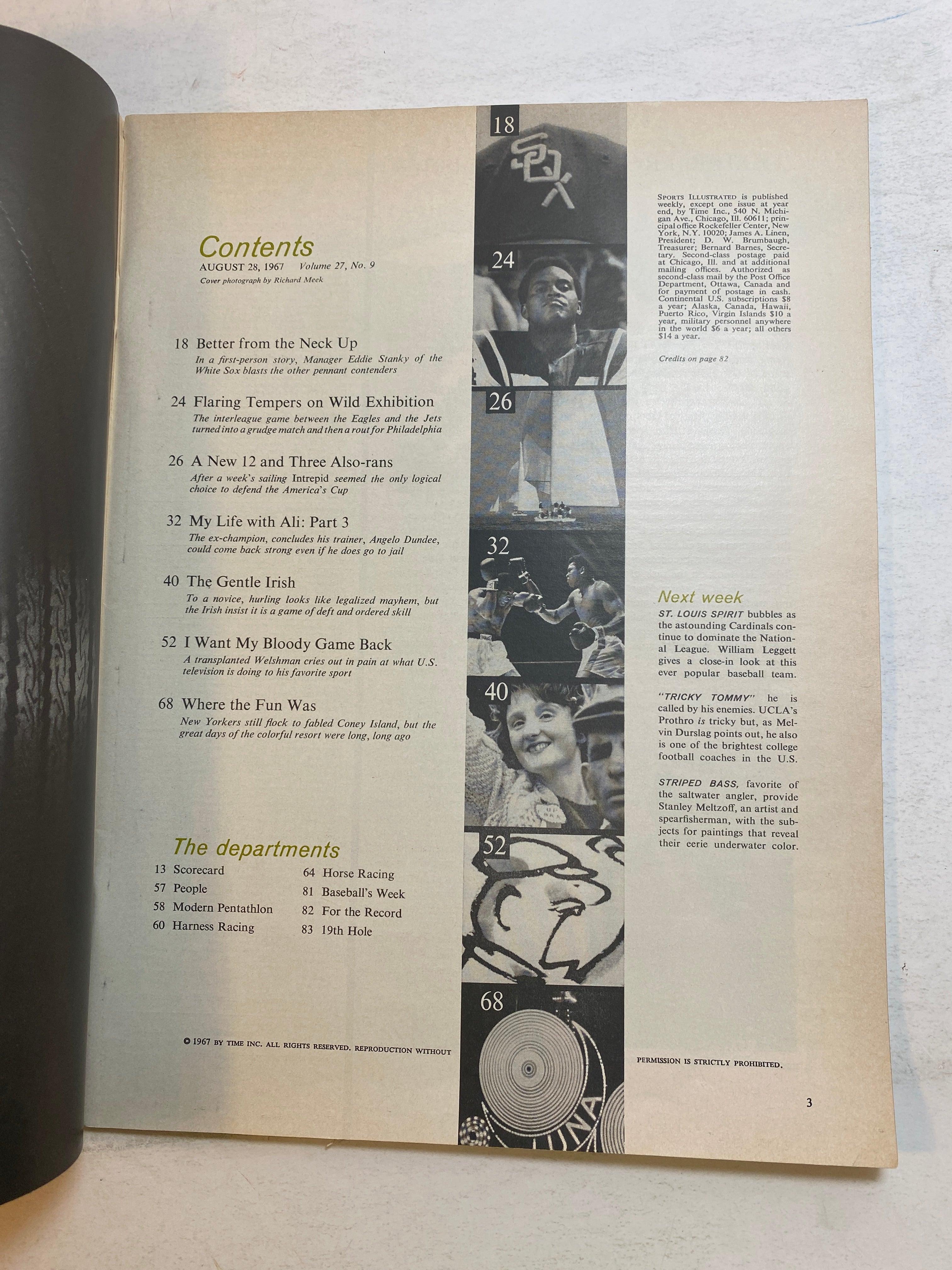 Sports Illustrated August 28, 1967 Intrepid Americas Cup Sailing