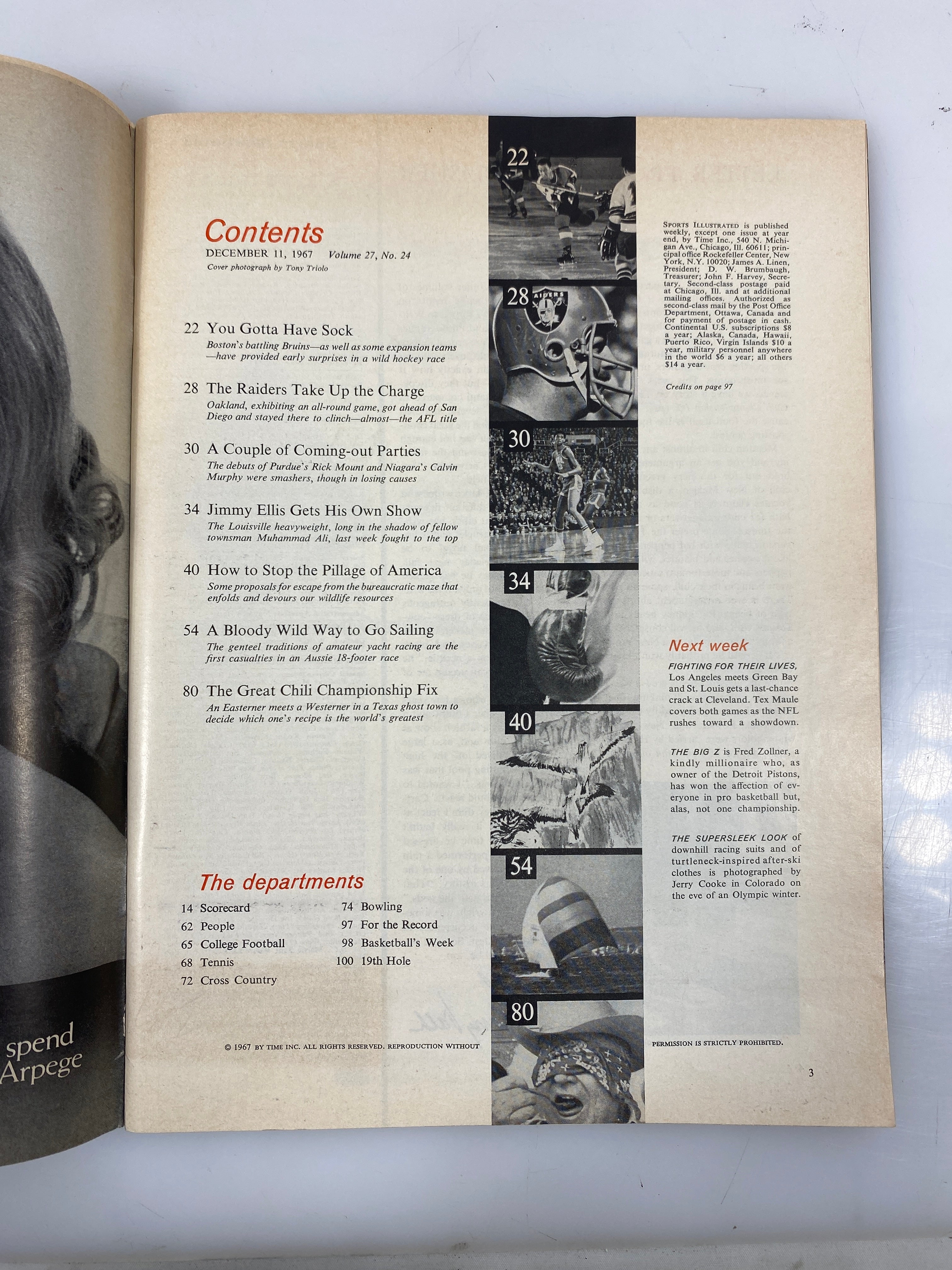 Sports Illustrated December 11, 1967 Hockey's Wildest Season