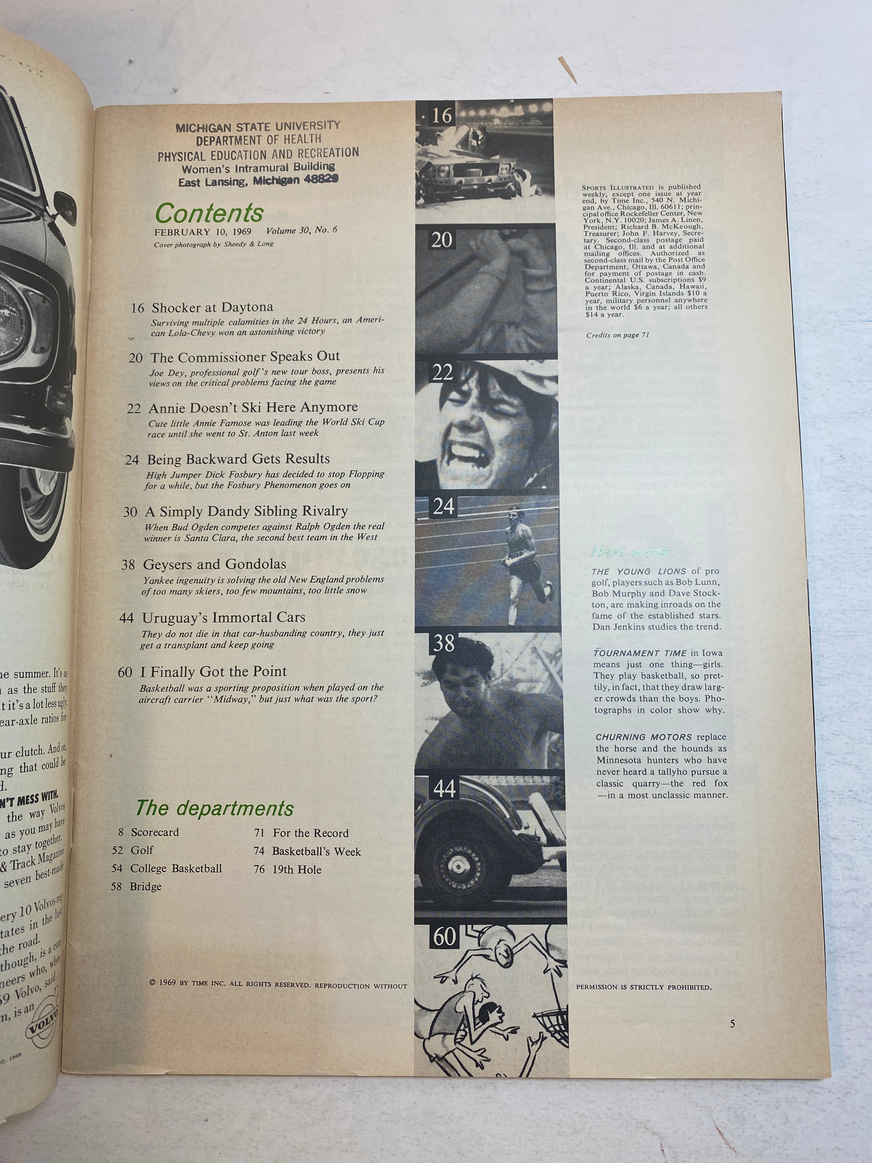 Sports Illustrated February 10 1969 Bud Ogden Santa Clara Basketball